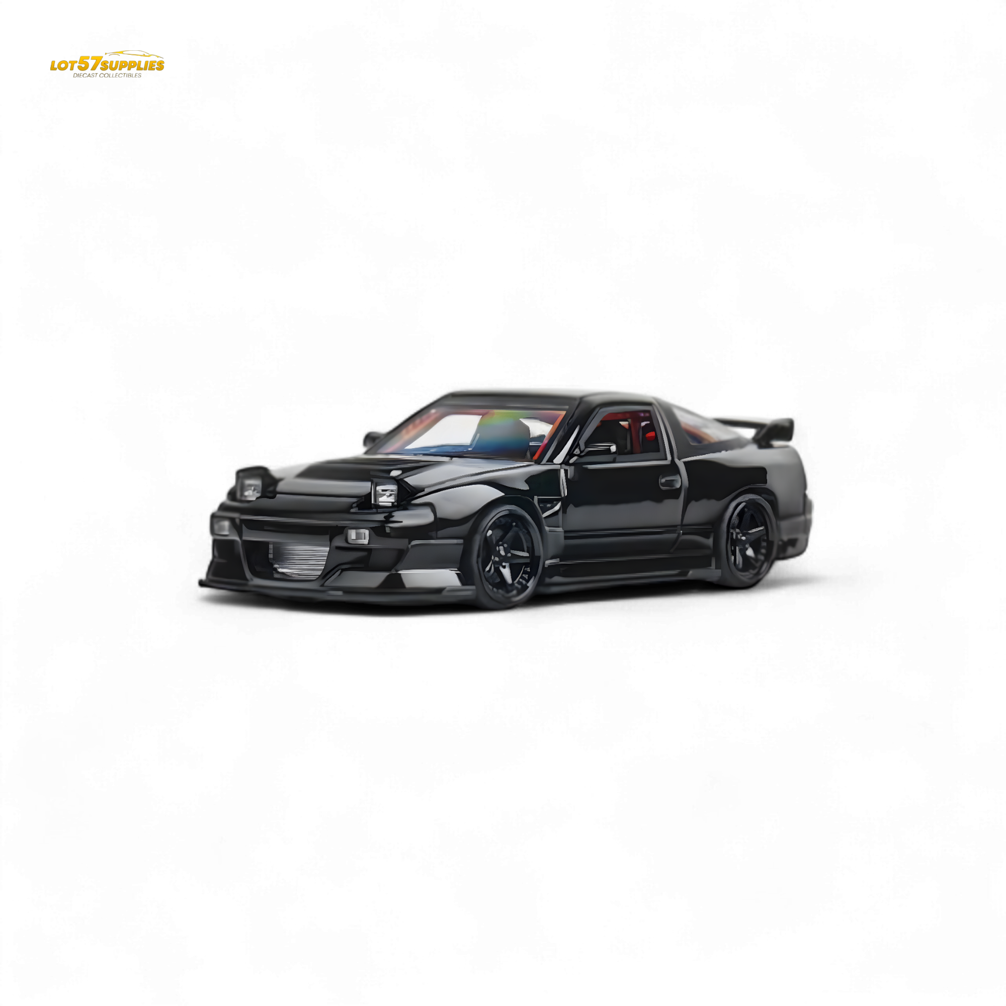 MicroTurbo Custom 180SX Type X Metallic Black MIYABI 1:64