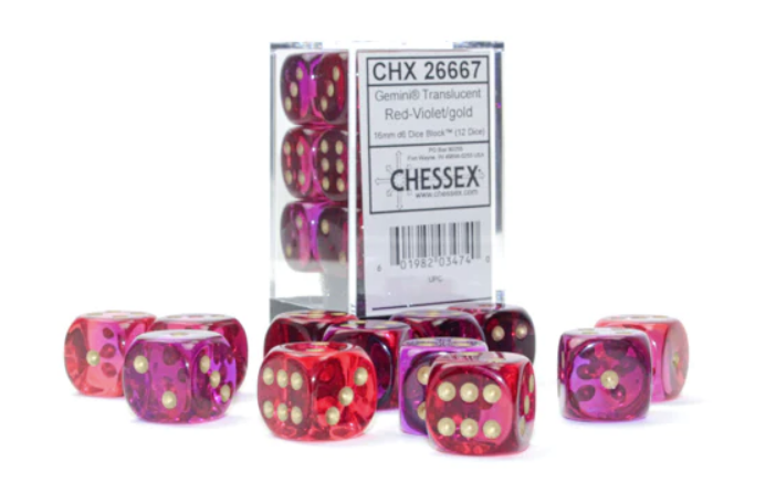 CHESSEX: D6 Gemini DICE SETS - 16mm