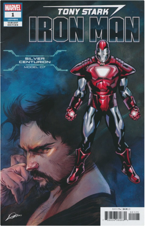 TONY STARK IRON MAN #1 SILVER CENTURION ARMOR VAR 6/20/2018