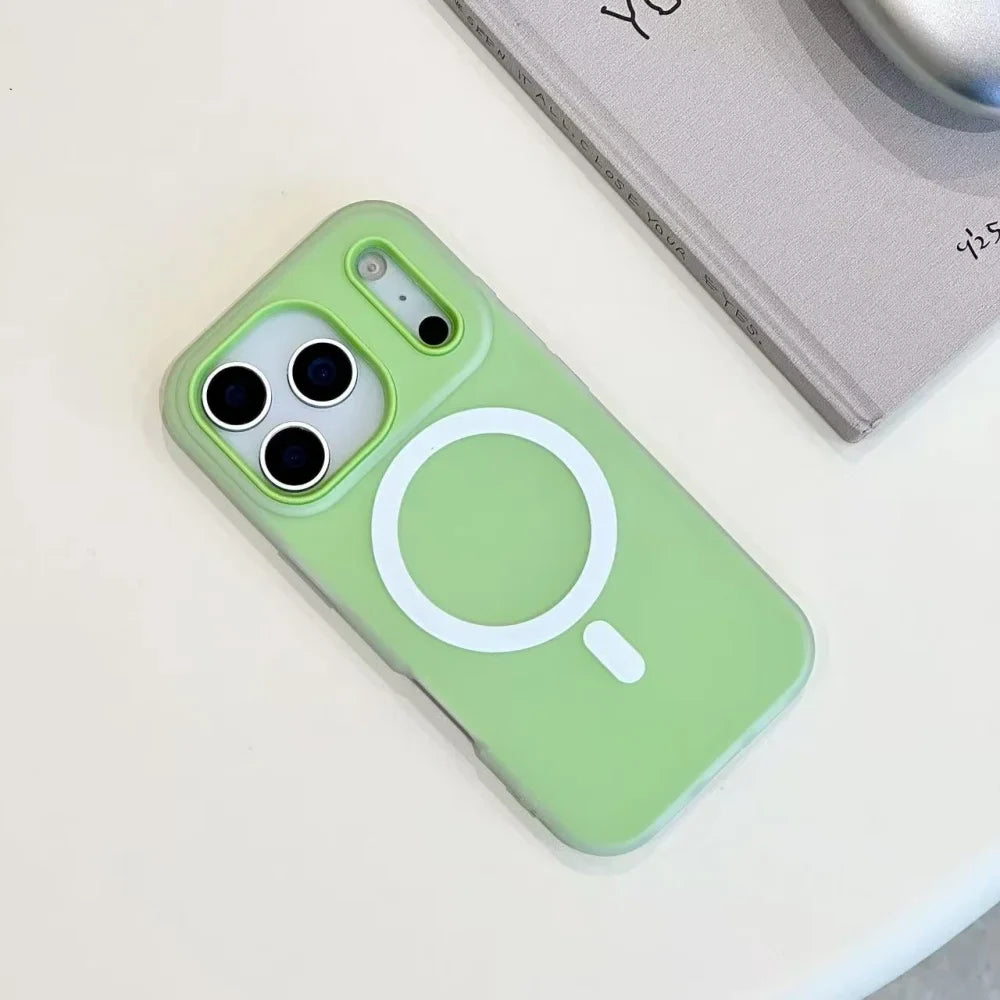 Luxury 2 IN 1 Soft Silicone For magsafe Wireless Charging Phone Case For iPhone