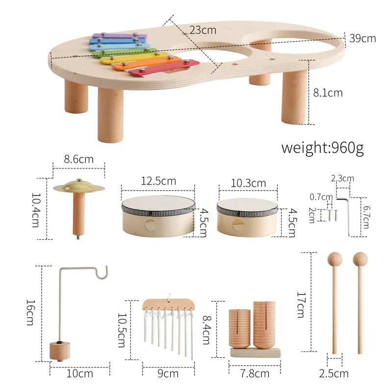 Wooden Musical Instruments Set for Kids