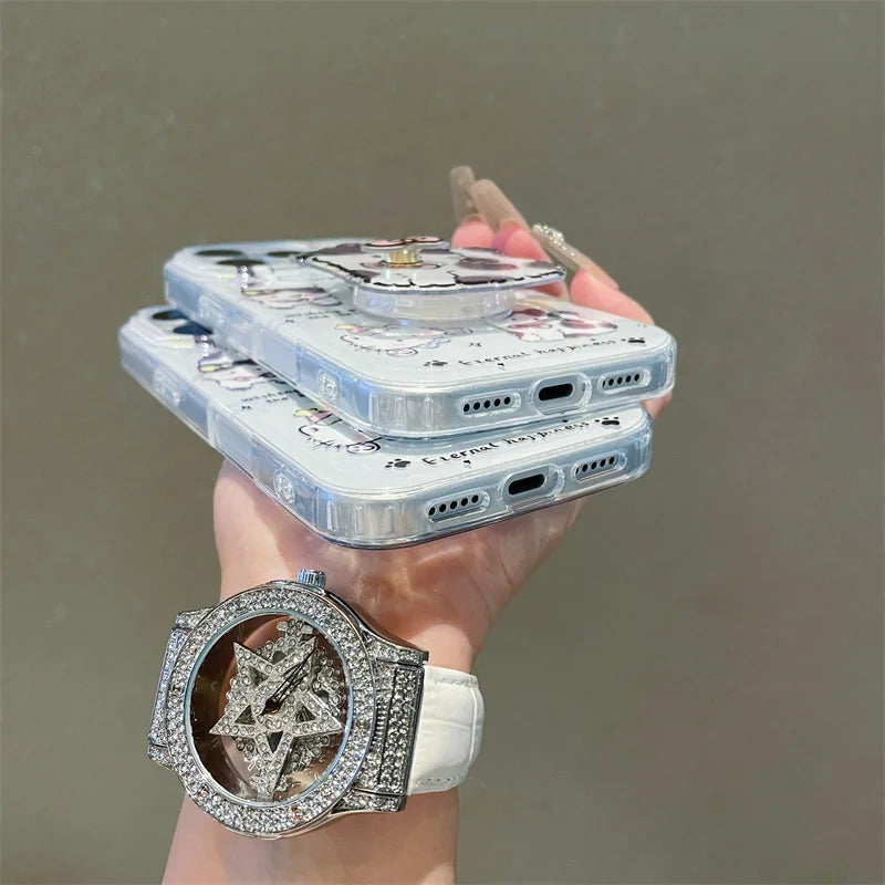 Korean Cute Cartoon Cat Phone Case For iPhone