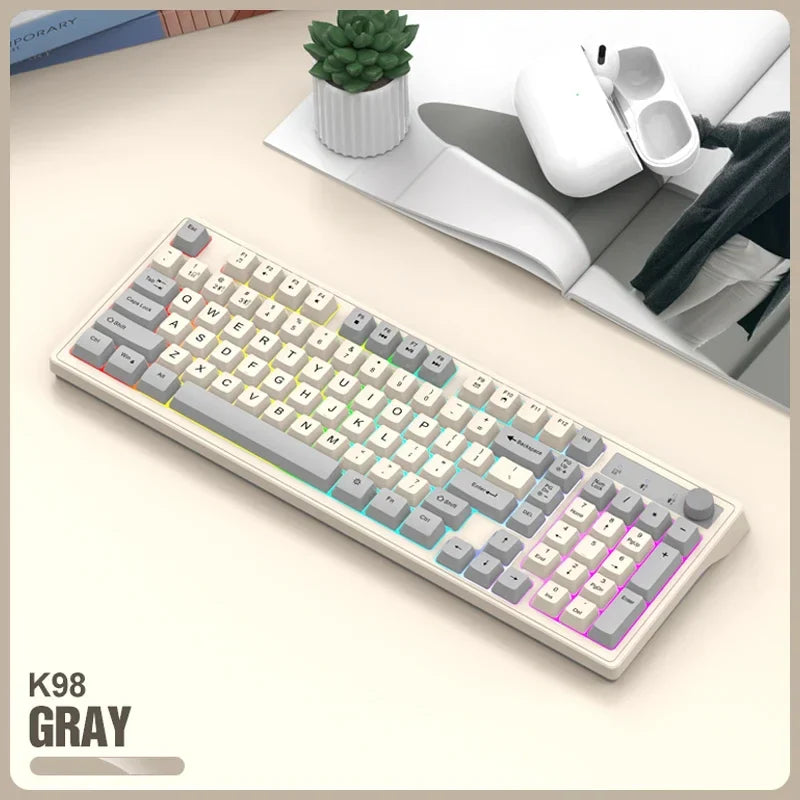 98-key Wireless Keyboard Rainbow Light