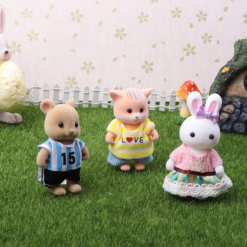 Miniature Dollhouse Rabbit Family Critters – DIY Playset for Kids
