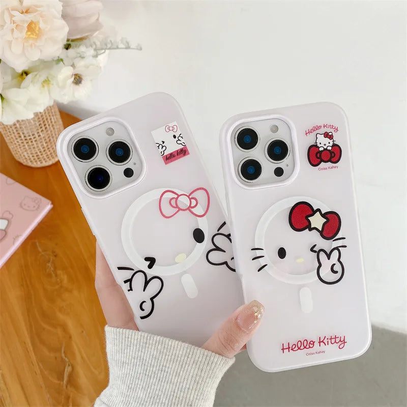 Kawaii Hello Kitty Magsafe Magnetic Phone Case For iPhone