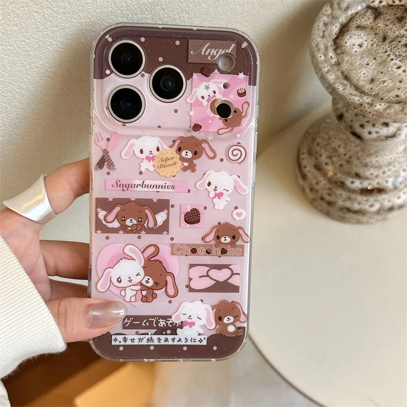 Kawaii Cartoon Sweet Rabbit Phone Case For iPhone