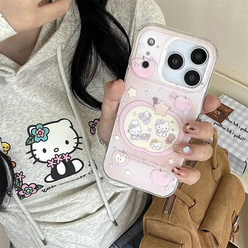 Korean Cute Pink Hellokitty Phone Case For iPhone