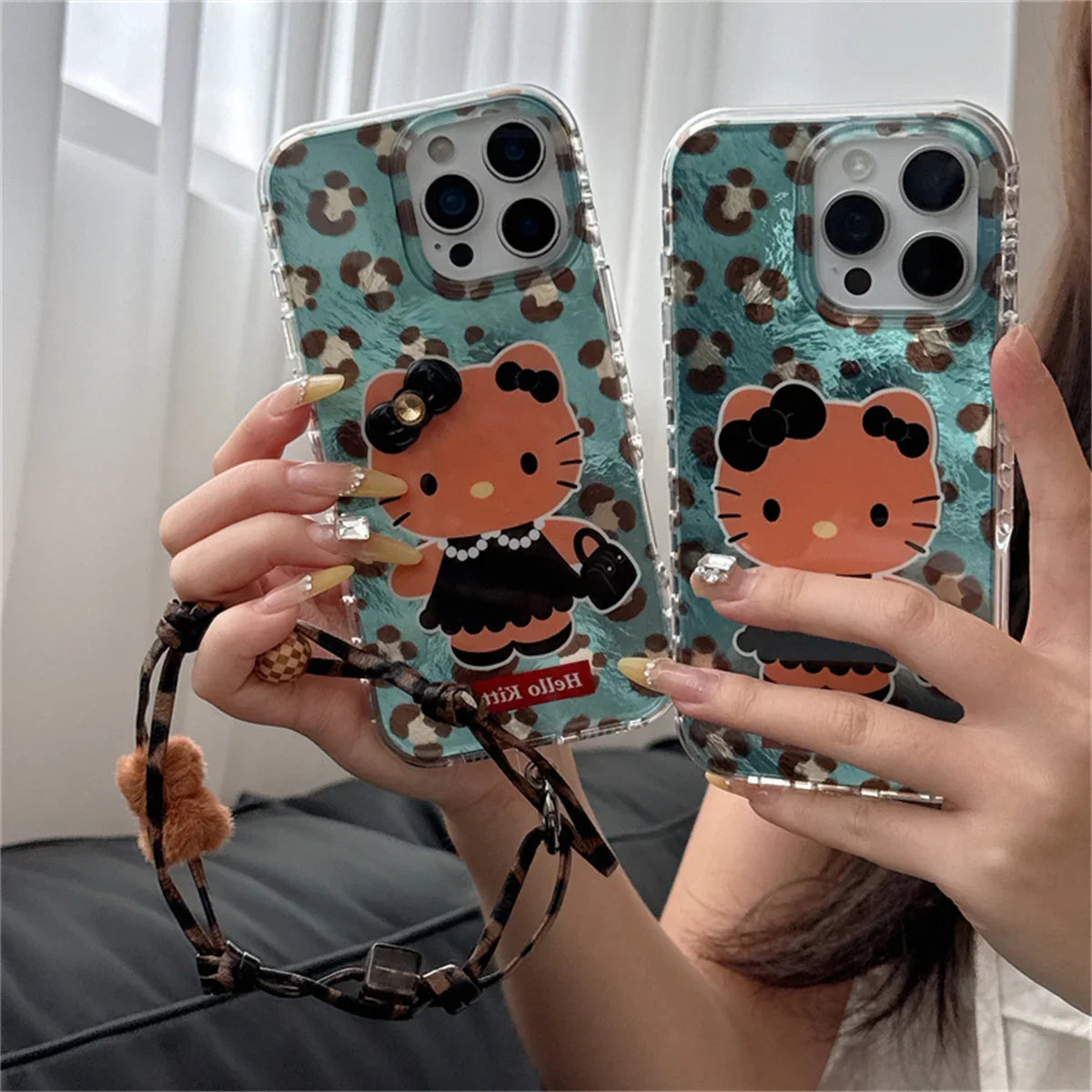 Fashion Cute Peal Black Hellokitty Phone Case For iPhone