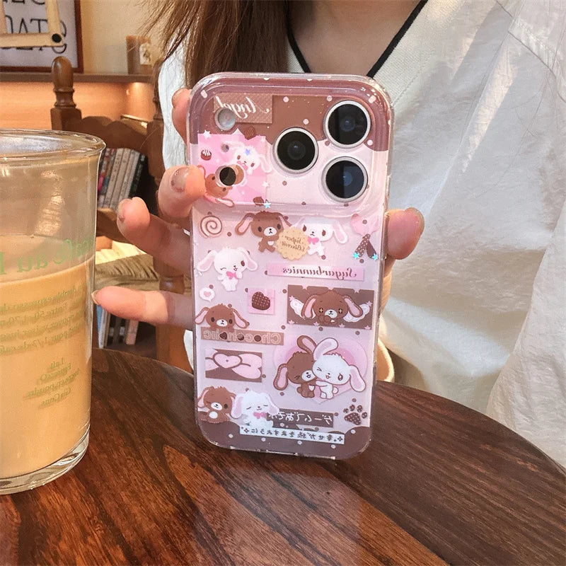 Kawaii Cartoon Sweet Rabbit Phone Case For iPhone