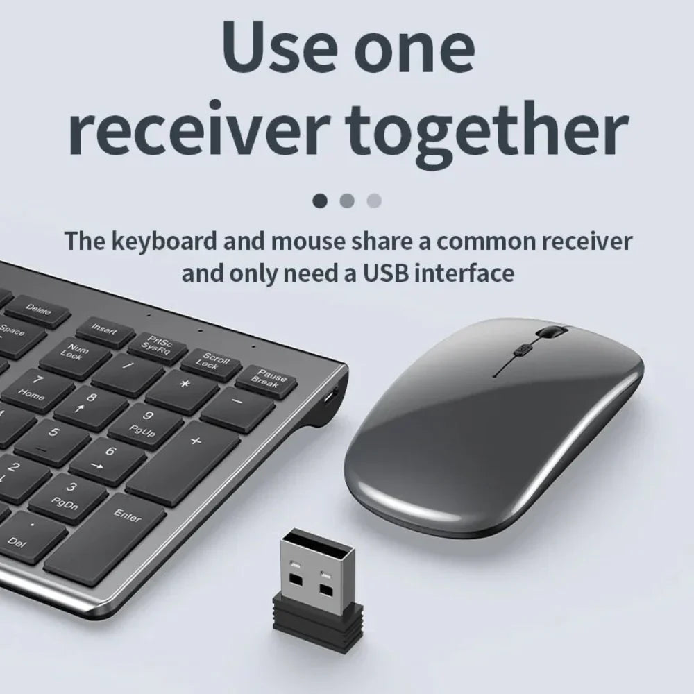 Onetify Rechargeable Bluetooth with 2.4Ghz Wireless Keyboard and Mouse Set