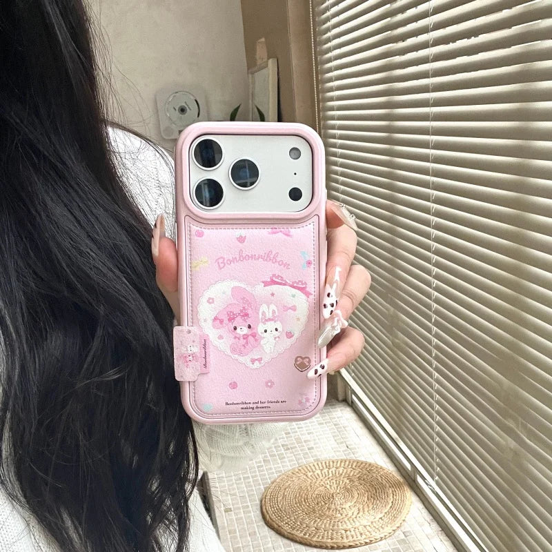 Cute Cartoon Strawberry Bow Rabbit Phone Case For iPhone