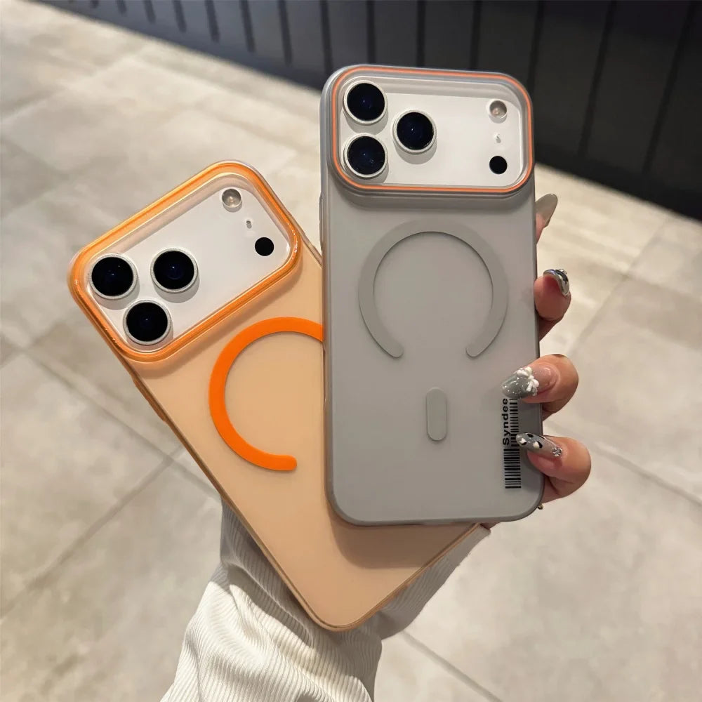 Soft For magsafe Wireless Charge Shockproof Phone Case For iPhone