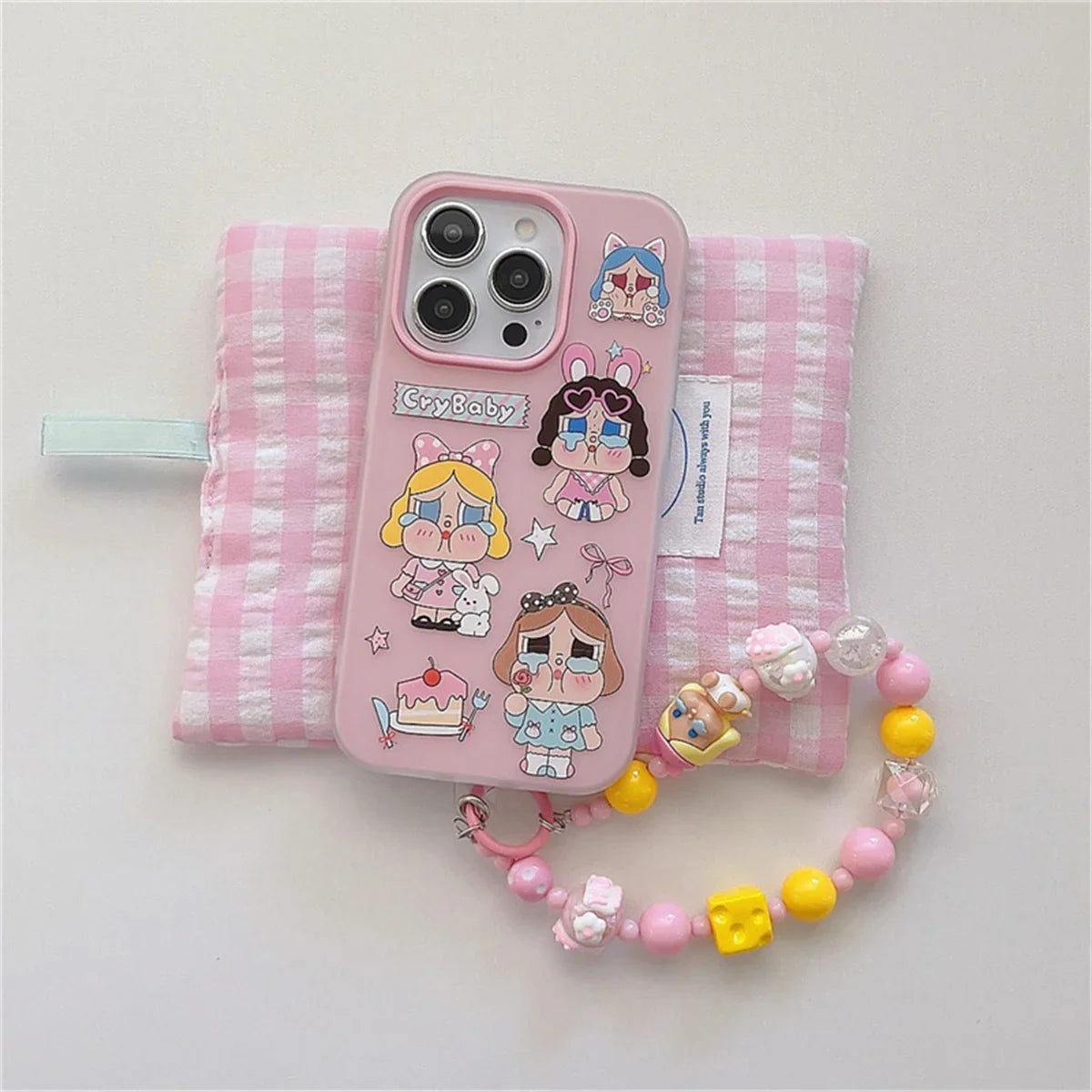 Fashion Cute Pink Cry Girl Phone Case For iPhone