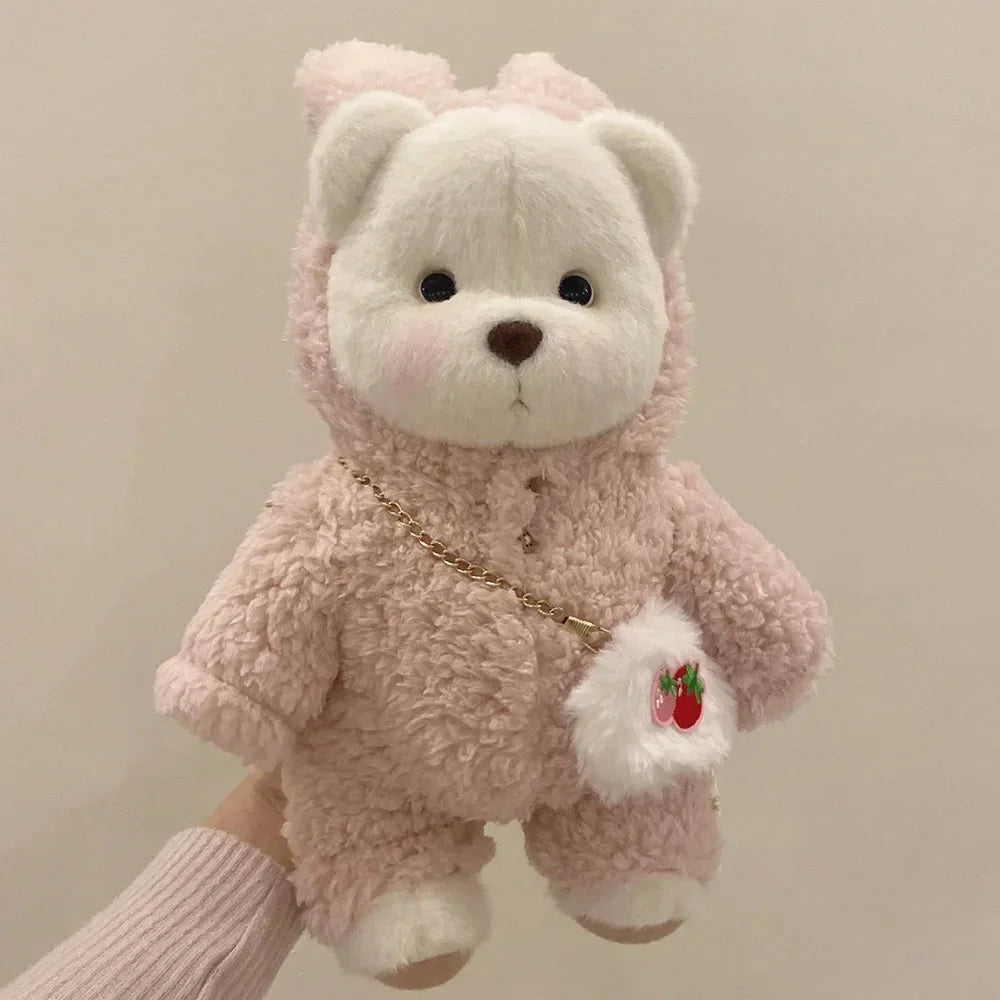 Teddy Bear Plush Doll with Changeable Clothes