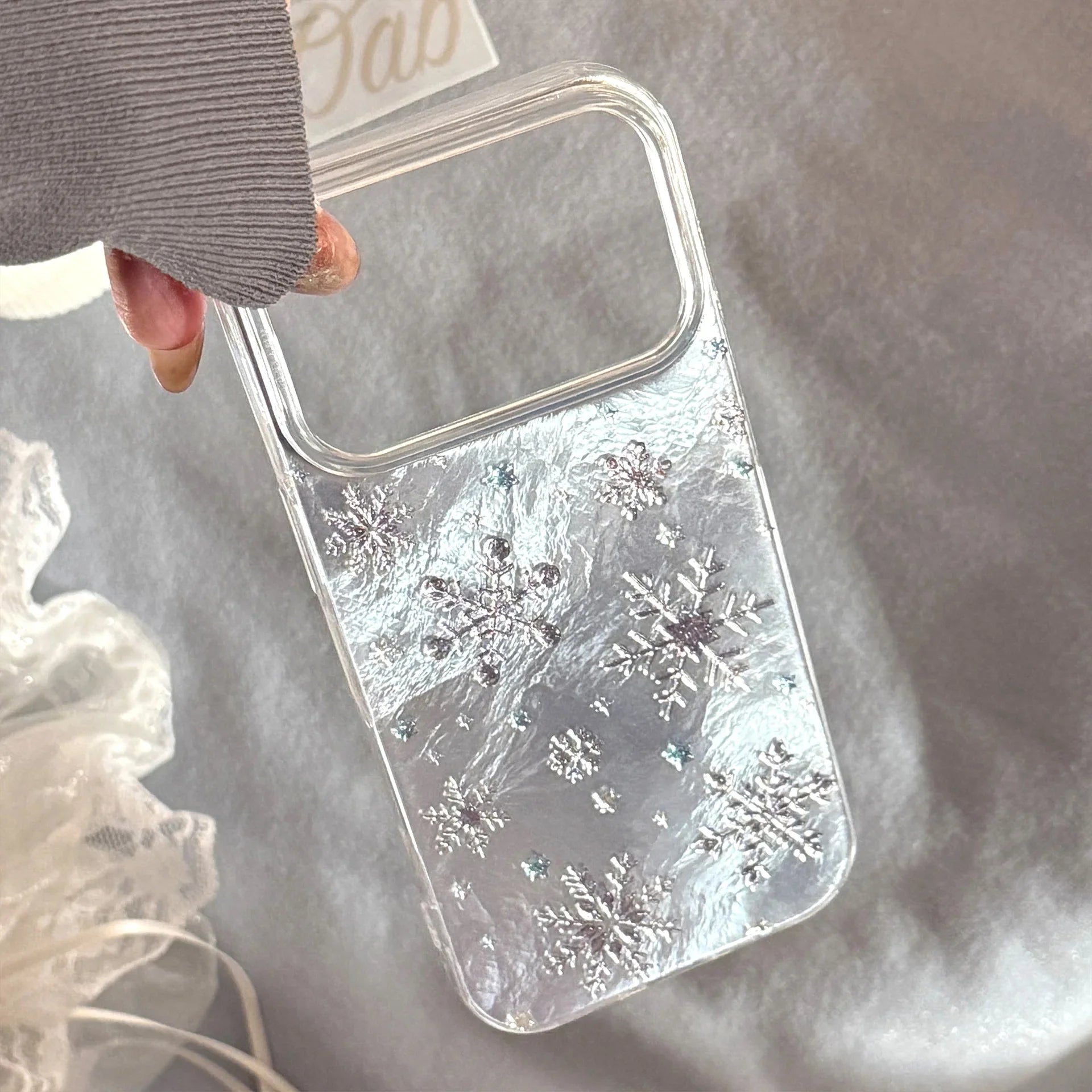 Korean Christmas Snowflakes Phone Case For iPhone