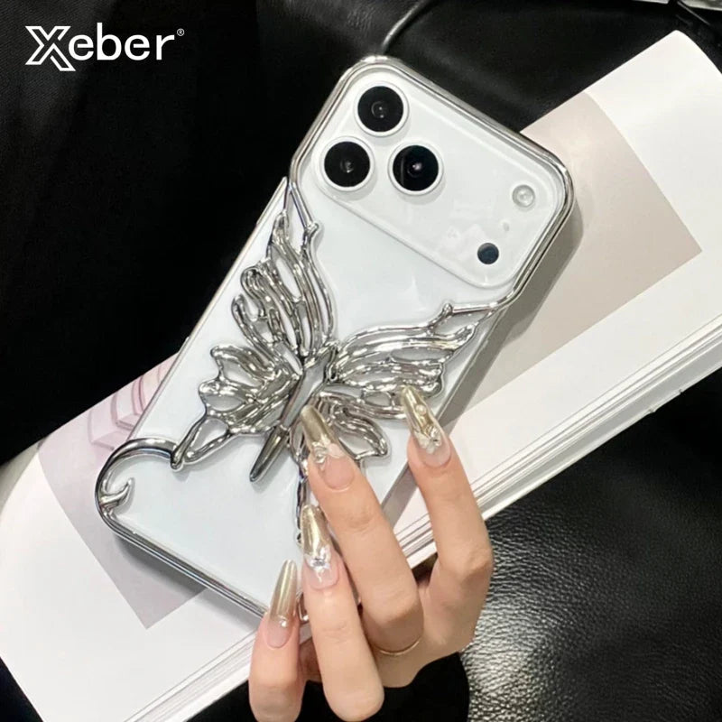 Plating Hollow Butterfly Pattern Case For iPhone