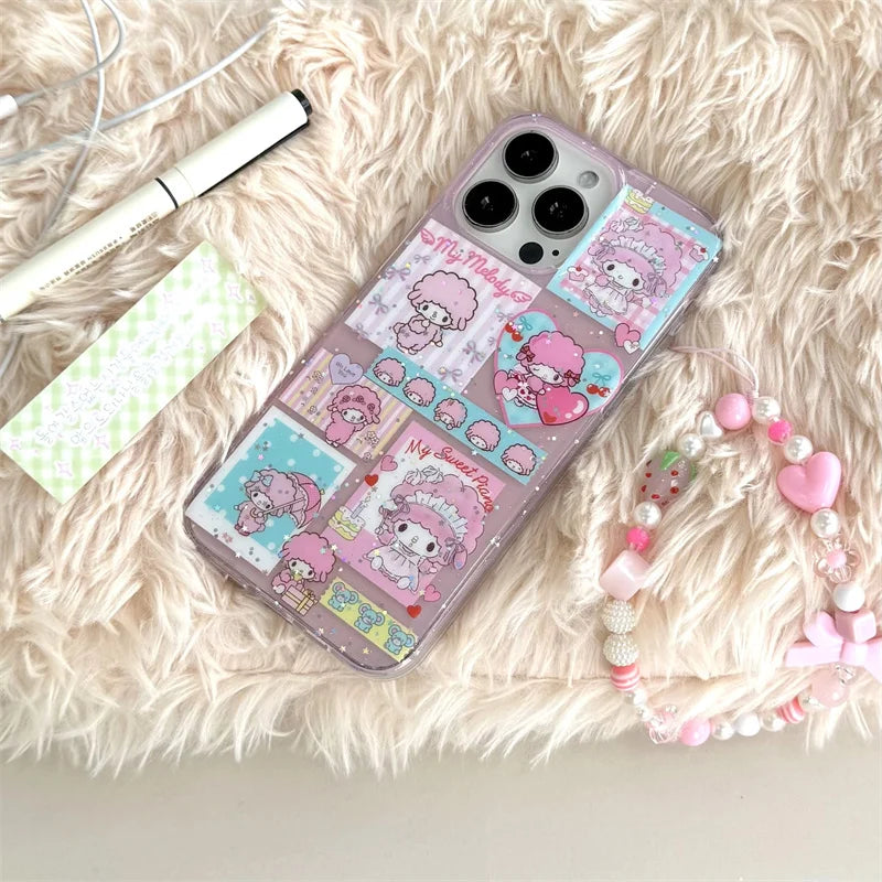 Korean Glitter Cute Sheep Phone Case For iPhone