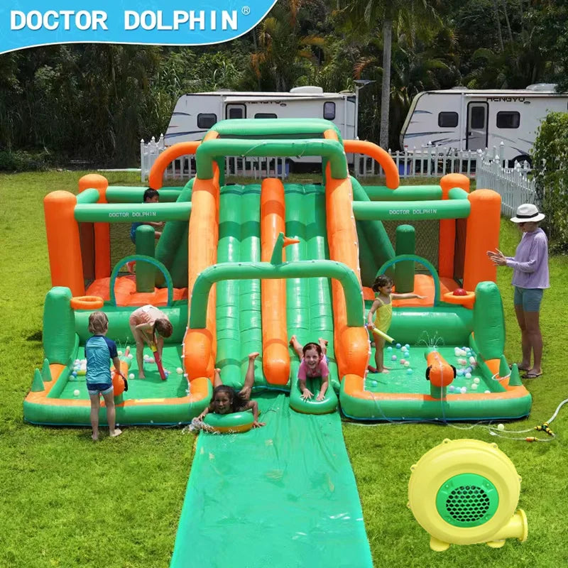 Premium Outdoor Inflatable Bounce House with Water Slide