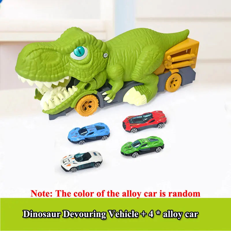 Dinosaur Carrier Truck Toy Set – Racing Track for Kids