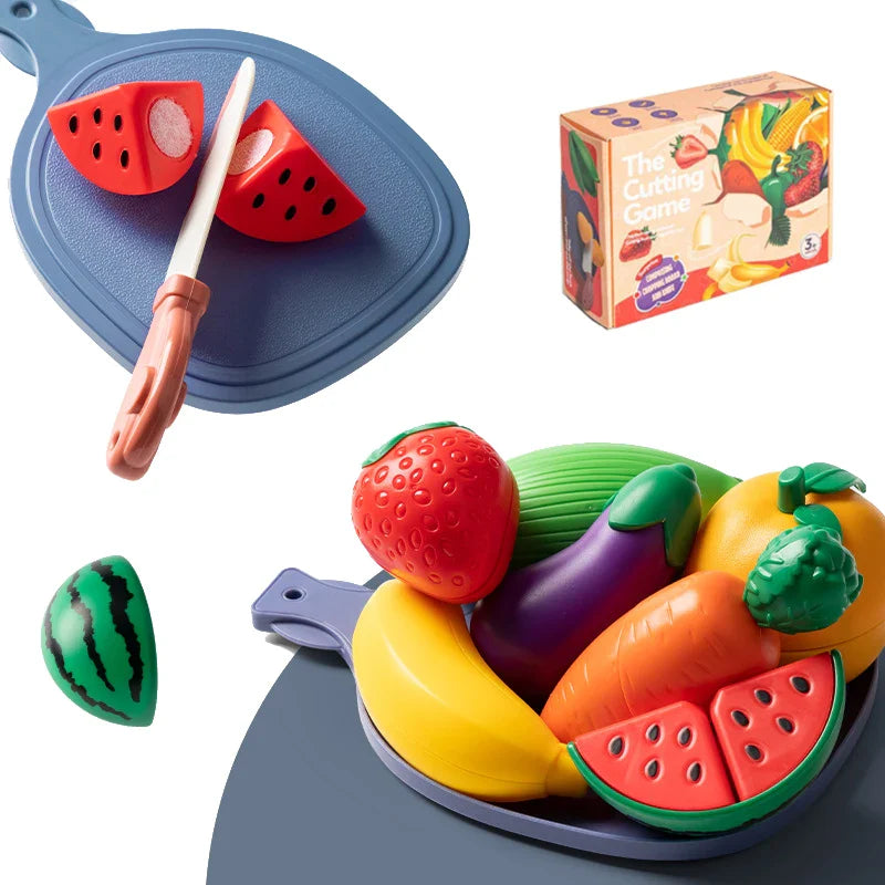 Kids Pretend Play Kitchen Set – Simulation Fruits and Vegetables Toys