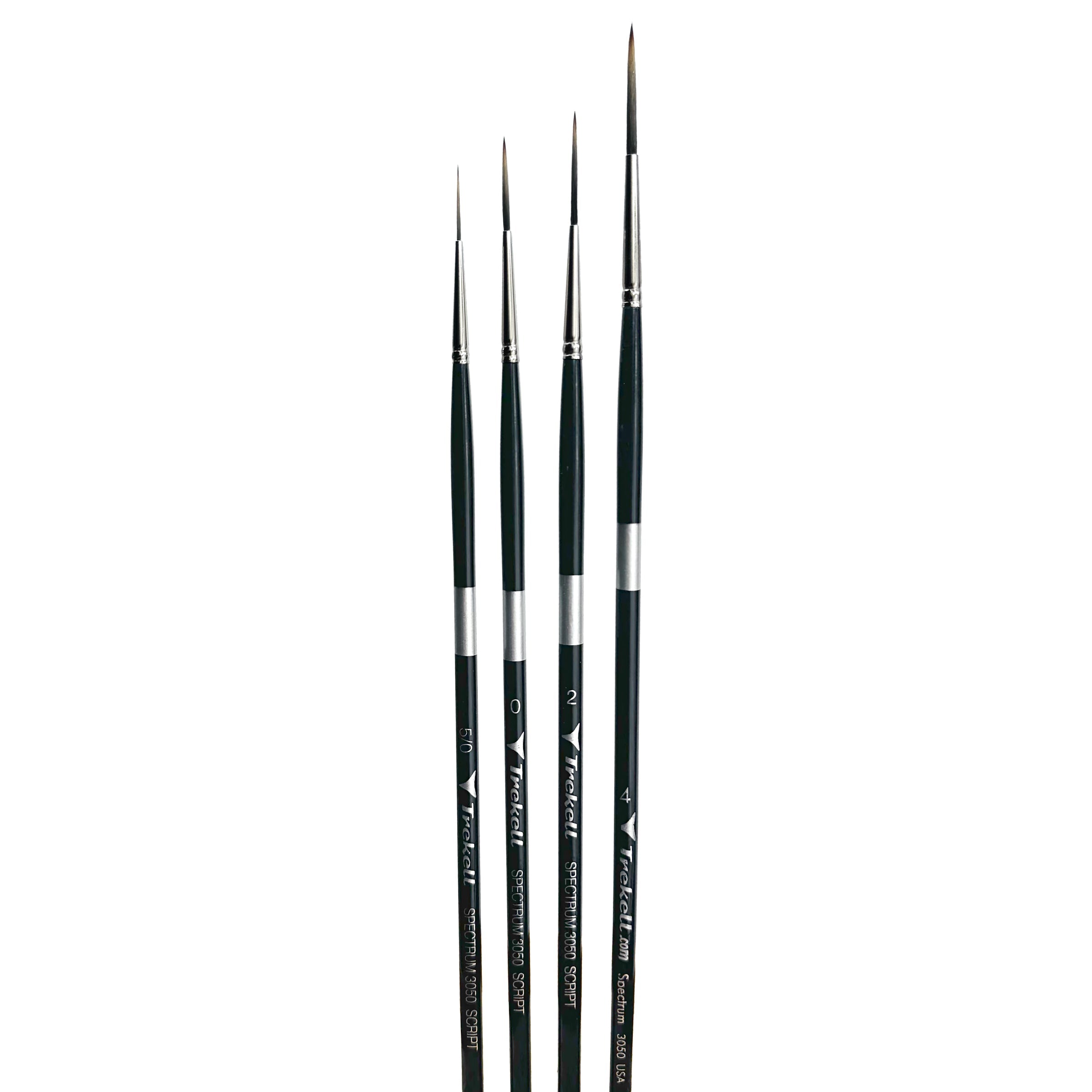 Trekell Spectrum Long Handle Artist Brush - Complete Brush Set - Script/Rigger