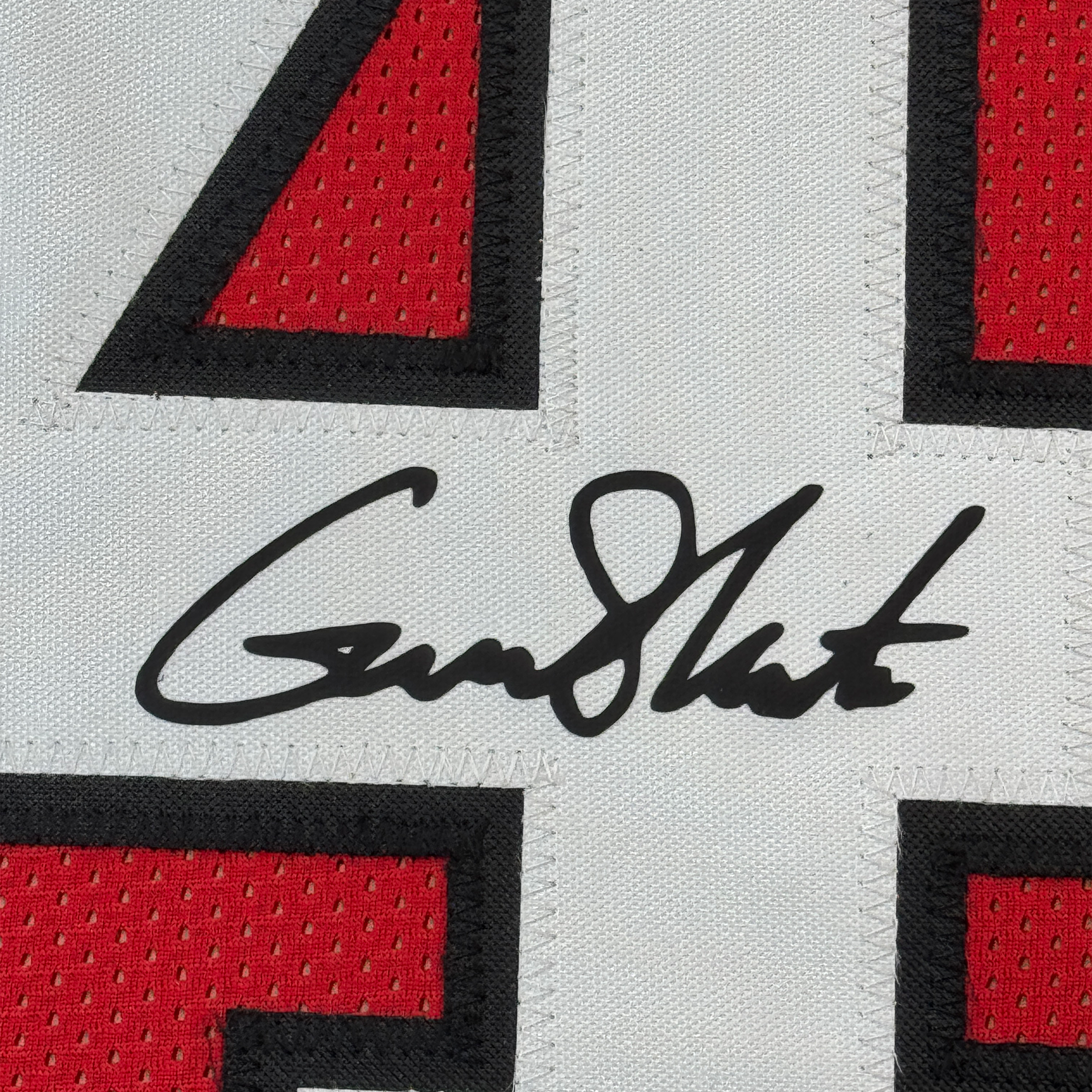 Framed Facsimile Autographed Gunner Stockton 35x39 Georgia Red Reprint Laser Auto College Football Jersey