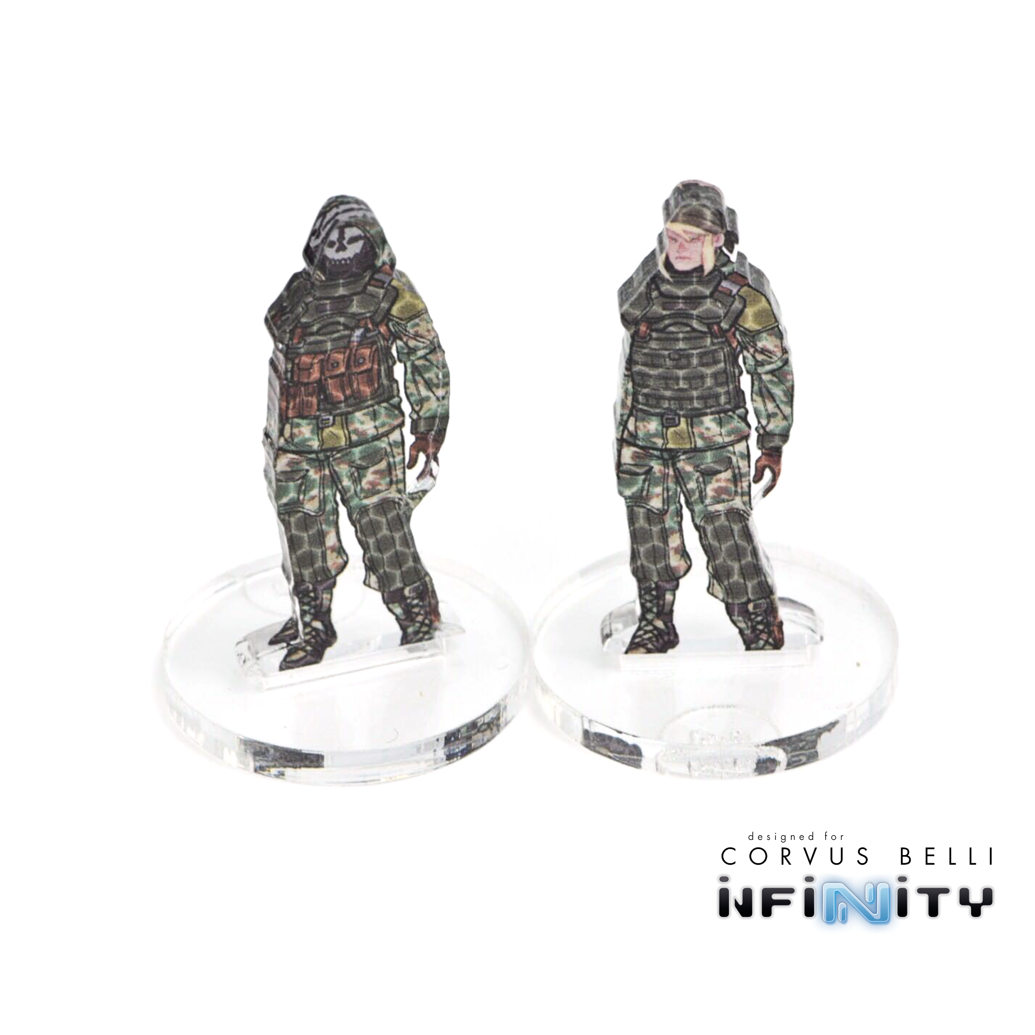 Infinity 3D Markers: Strelok (2x 25mm Camo -3, Decoy -1)
