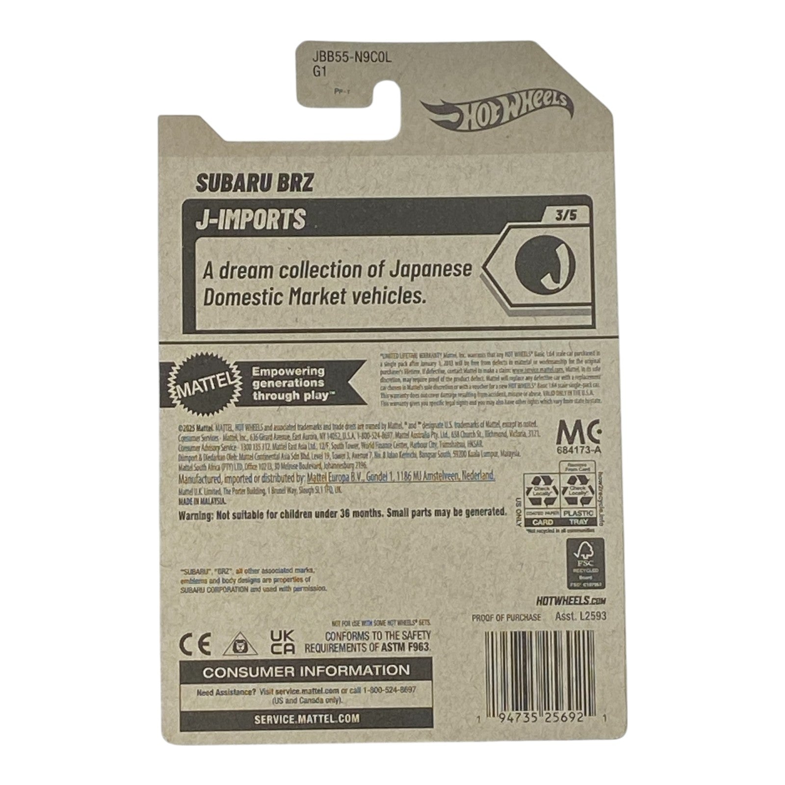 Hot Wheels Subaru BRZ - J-Imports Series 3/5