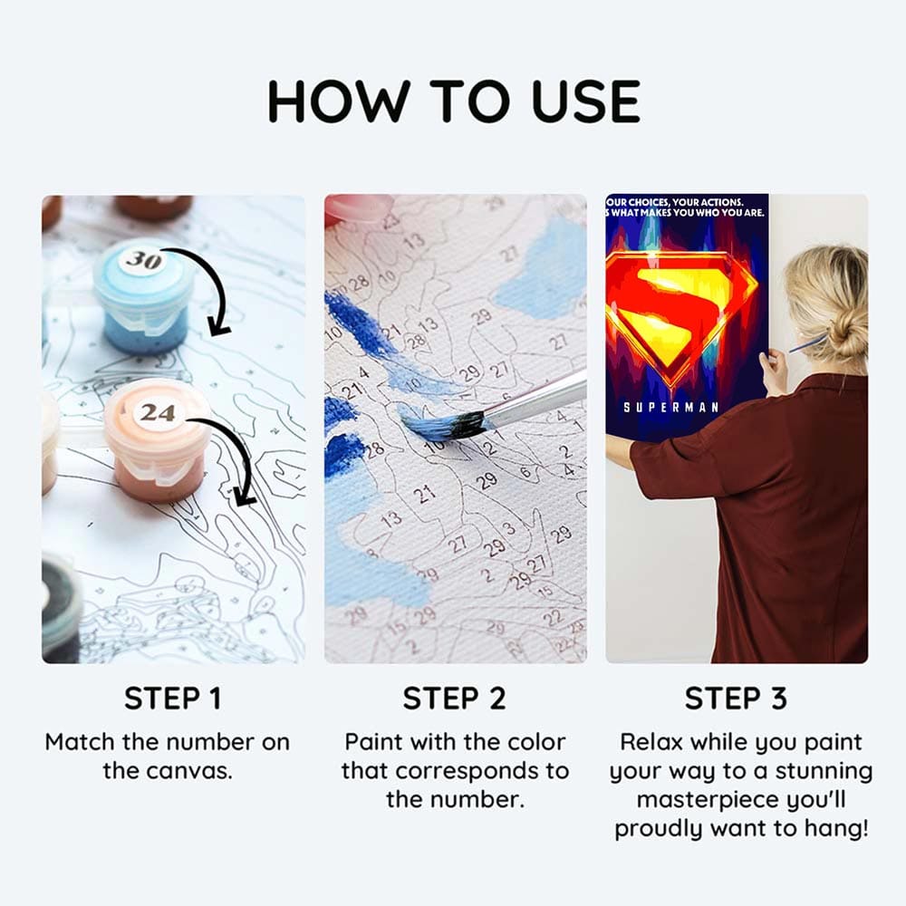 Superman Logo  - Paint By Numbers Kit