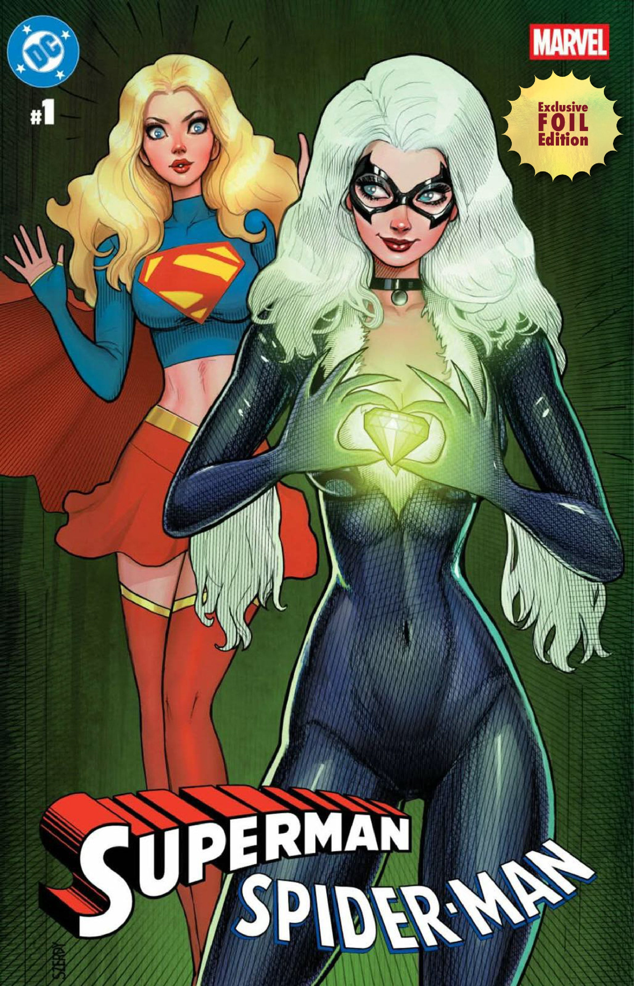 2 PACK] [FOIL] SUPERMAN SPIDER-MAN #1 NATHAN SZERDY EXCLUSIVE VAR (03