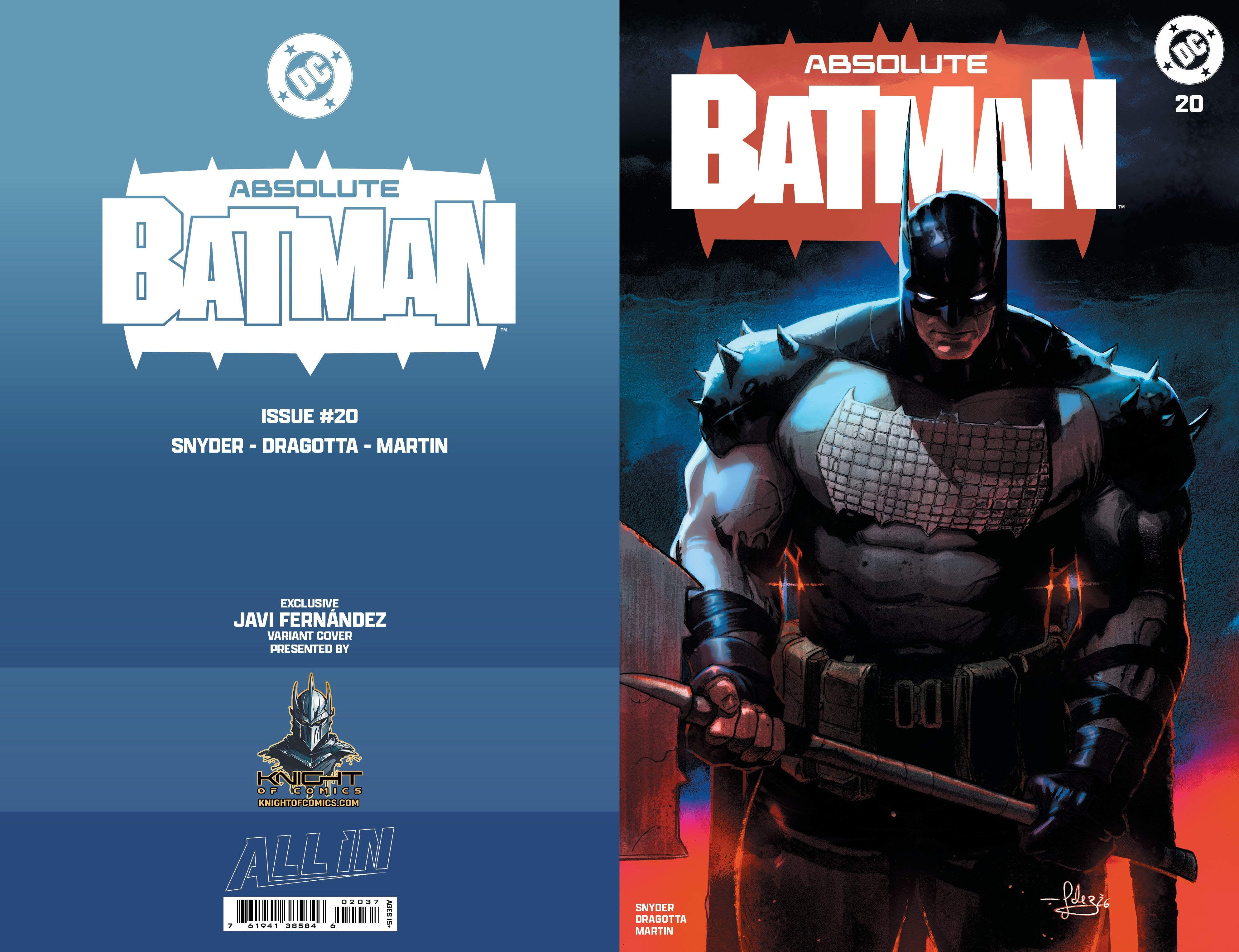 ABSOLUTE BATMAN #20 - JAVIER FERNANDEZ TRADE VARIANT KNIGHT OF COMICS EXCLUSIVE LTD 3000 - Preorder