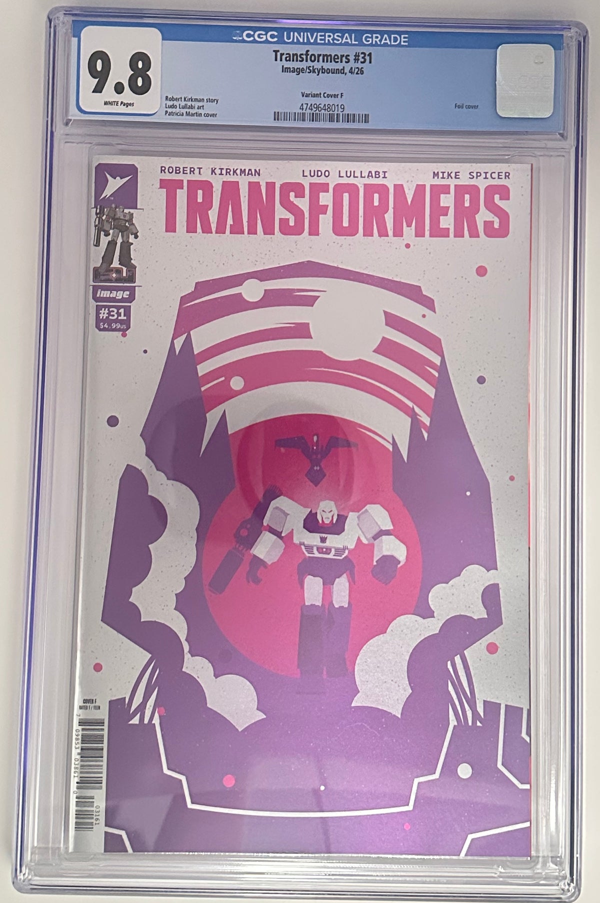 TRANSFORMERS #31 CGC 9.8 BLUE LABEL PATRICIA MARTIN 1:100 FOIL VAR [IN STOCK]