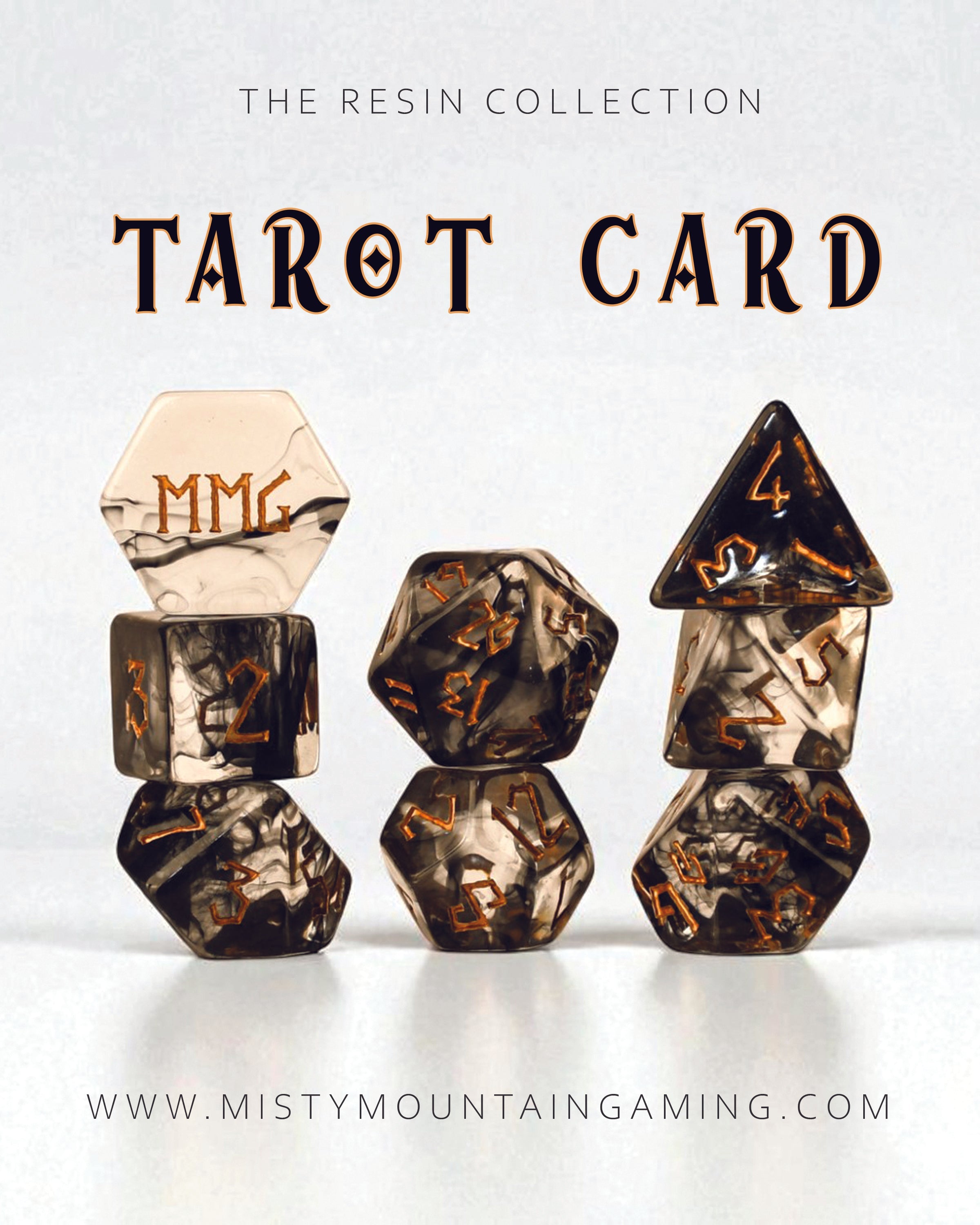 Tarot Card Resin Dice Set