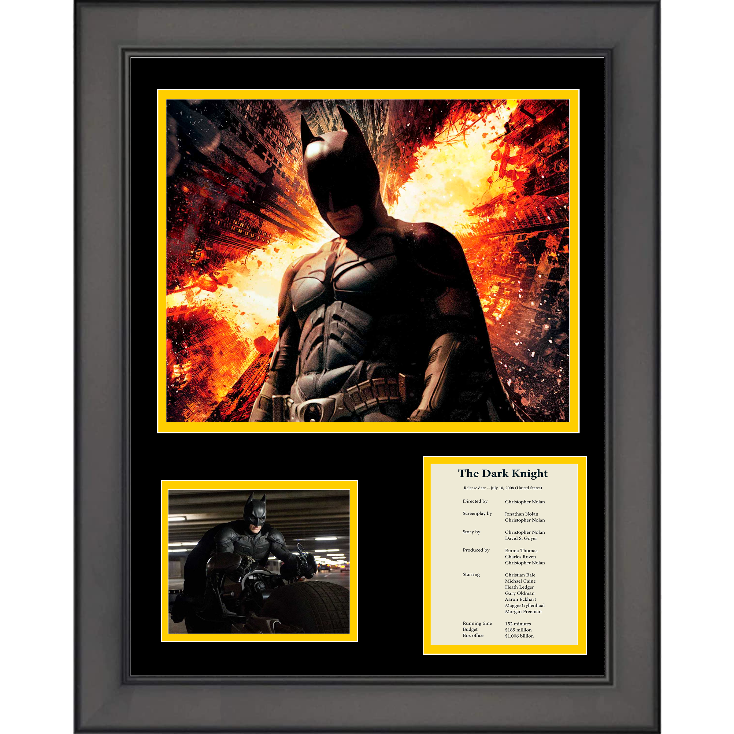 Framed Batman The Dark Knight Christian Bale Movie 11"x14" Three Photo Collage