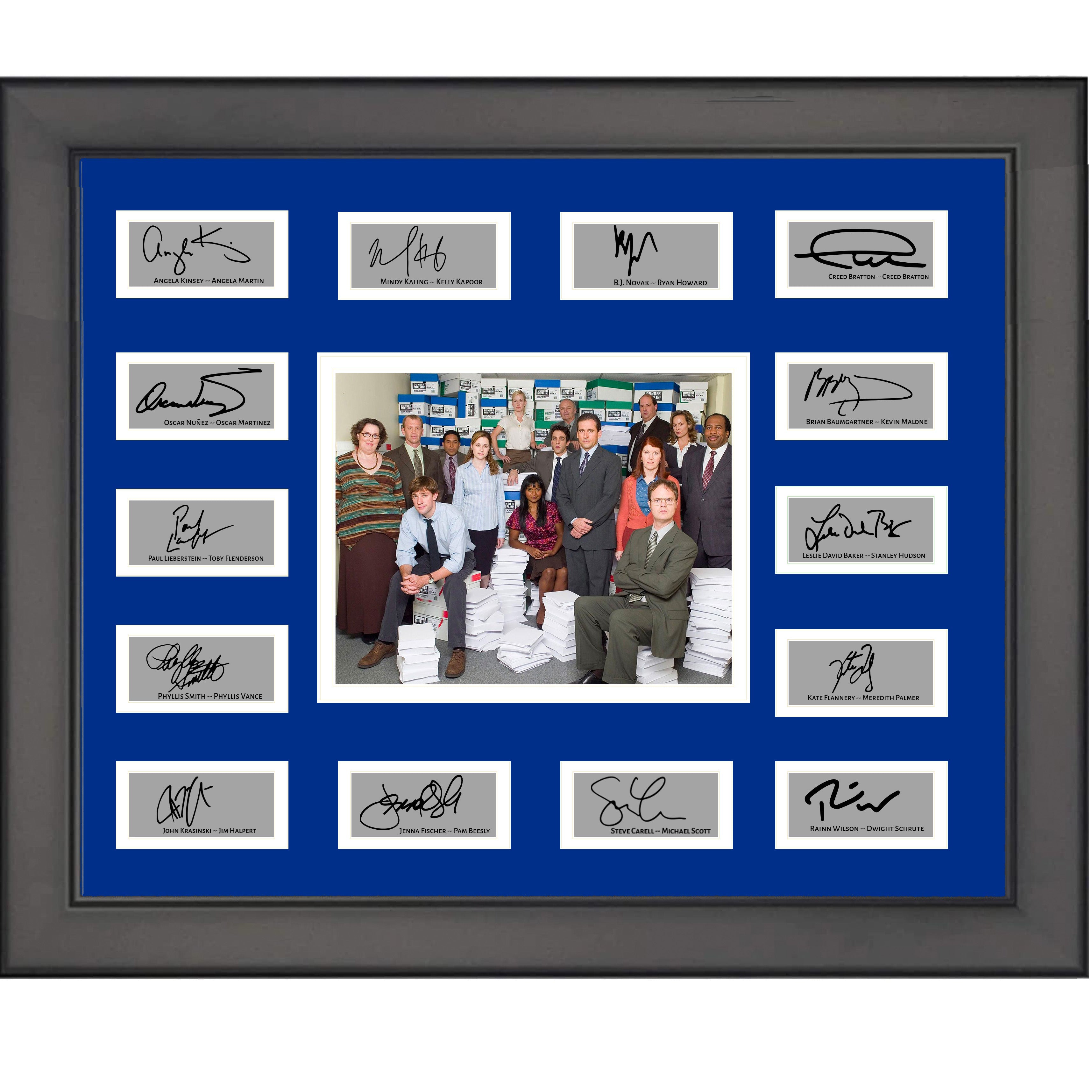 Framed The Office 14x Facsimile Cast Signed Laser Engraved Autographs Photo 20x25 Professionally Matted