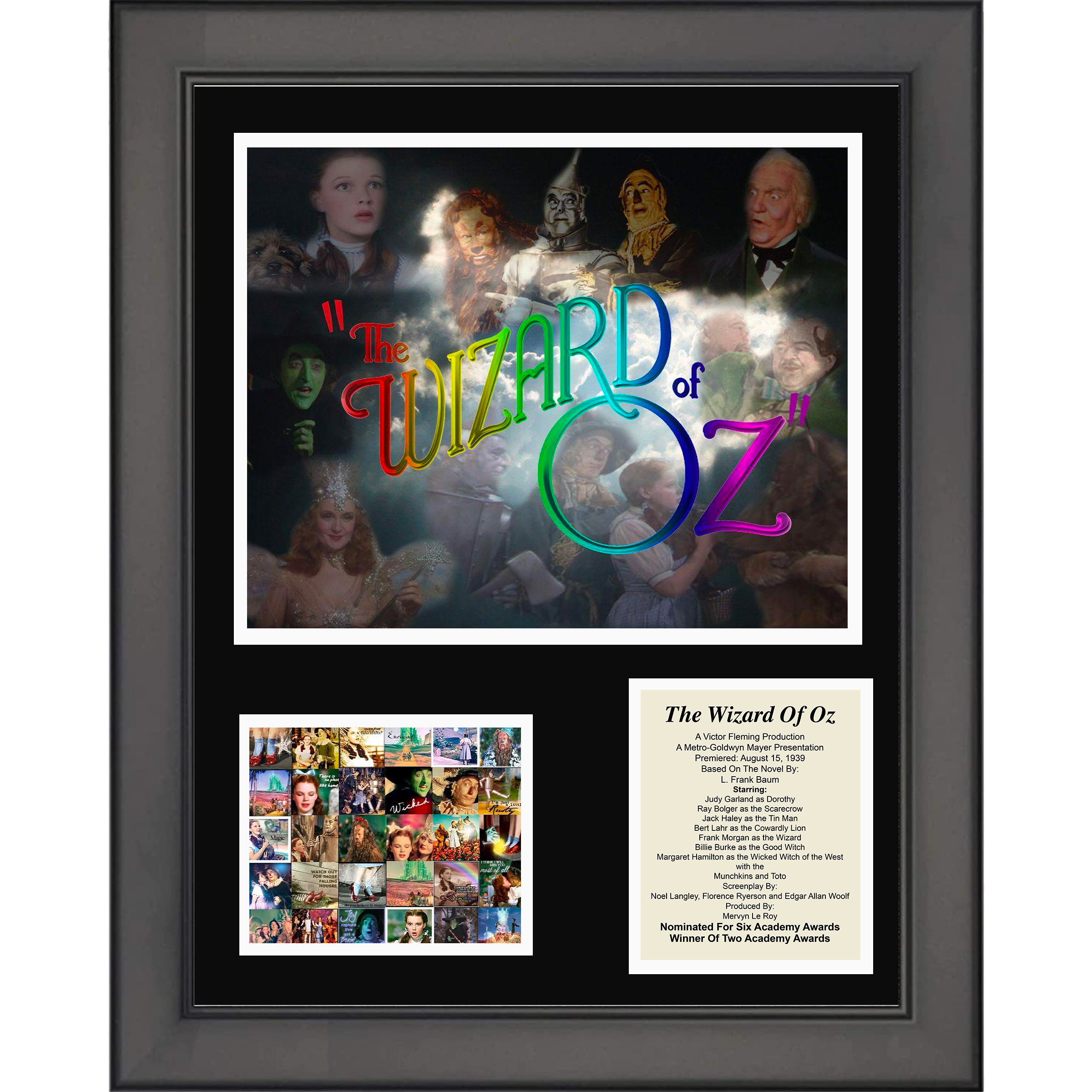 Framed The Wizard of Oz Movie 11"x14" Three Photo Collage
