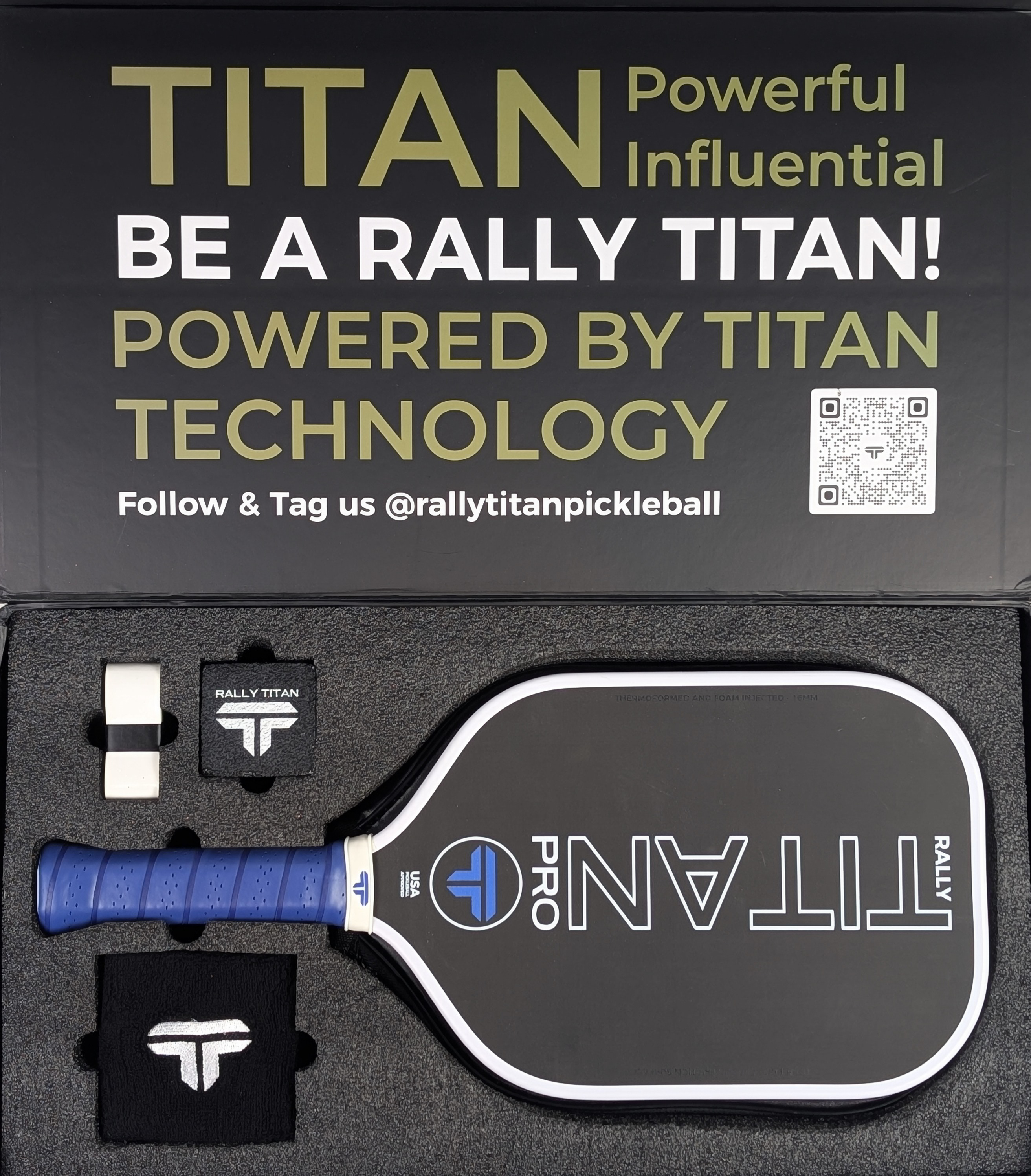 Titan Pro 16MM | Thermoformed Unibody Construction | Foam Injected Walls | T700 Titan Carbon Friction Surface | White with Blue Accents