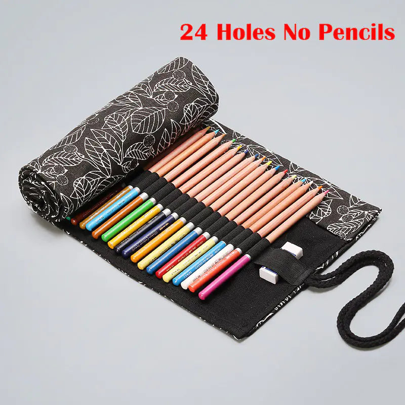 Handmade Canvas Pencil Roll for Art Supplies (Various Sizes)