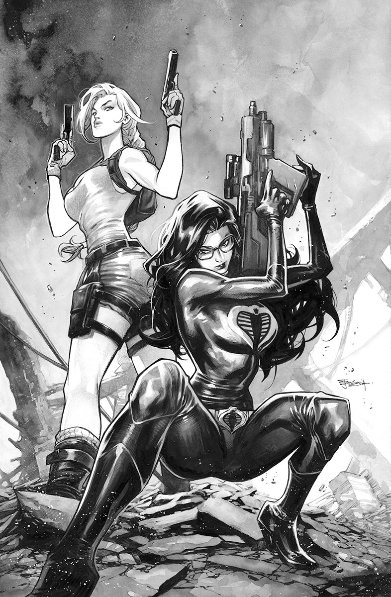 [BLACK & WHITE] GI JOE A REAL AMERICAN HERO TOMB RAIDER #1 STEPHEN SEGOVIA NYCC EXCLUSIVE VIRGIN VAR (10/28/2026)