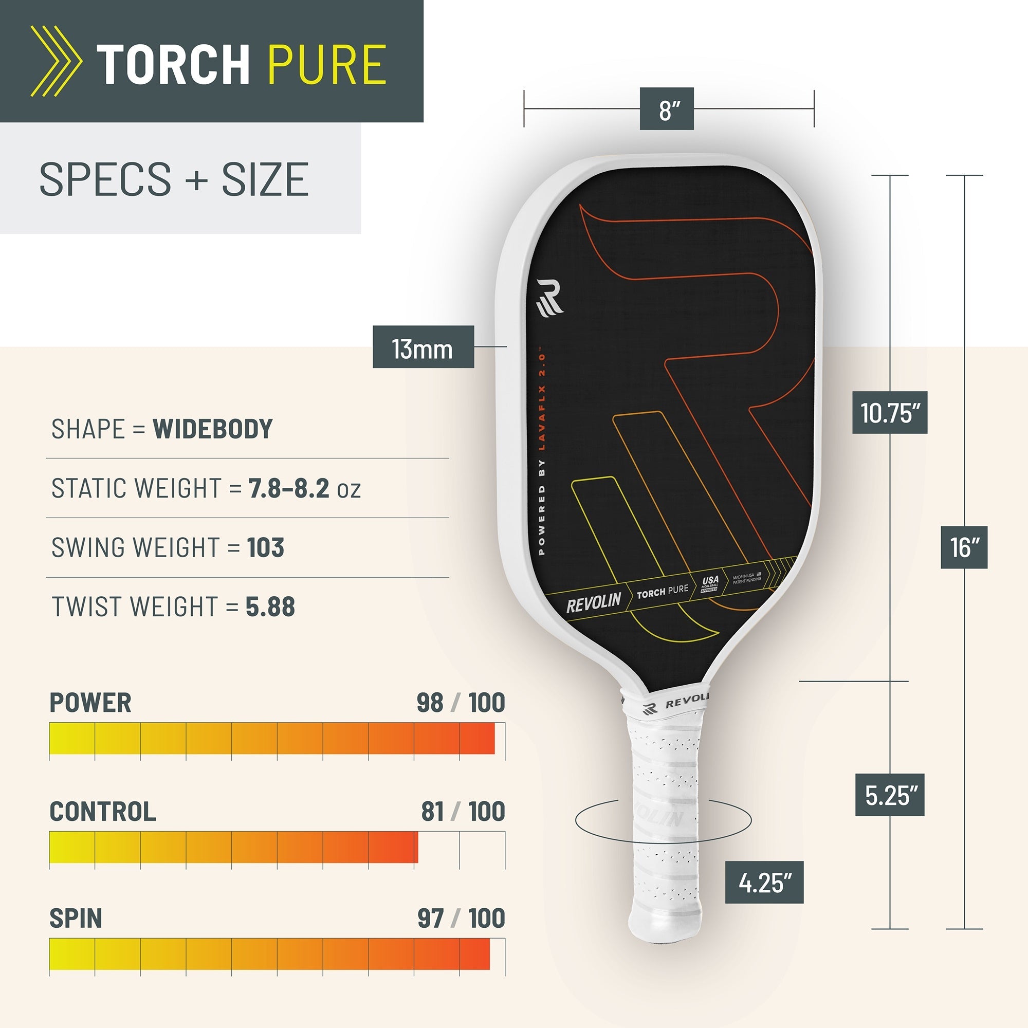 Torch Pure Pickleball Paddle