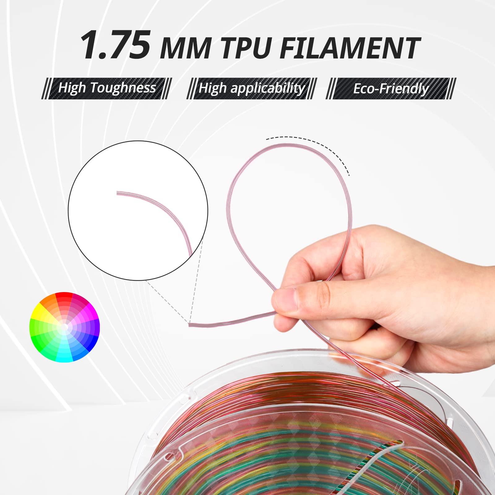 TPU Flexible Transparent Multicolor Rainbow Variety Pack (4x200g)