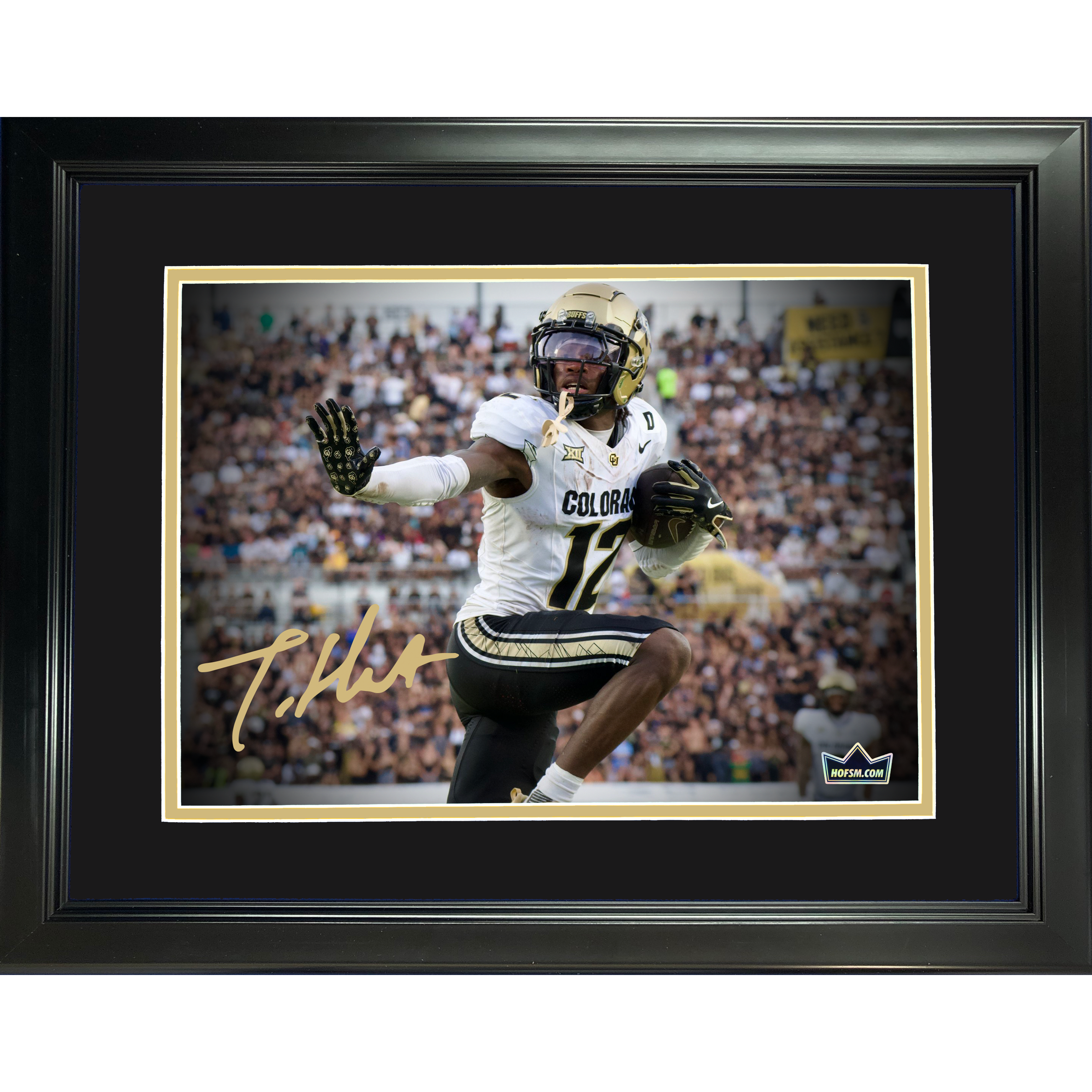 Framed Travis Hunter Heisman Pose Facsimile Laser Engraved Signature Auto Colorado Buffaloes 11"x14" College Football Photo HOFSM Holo