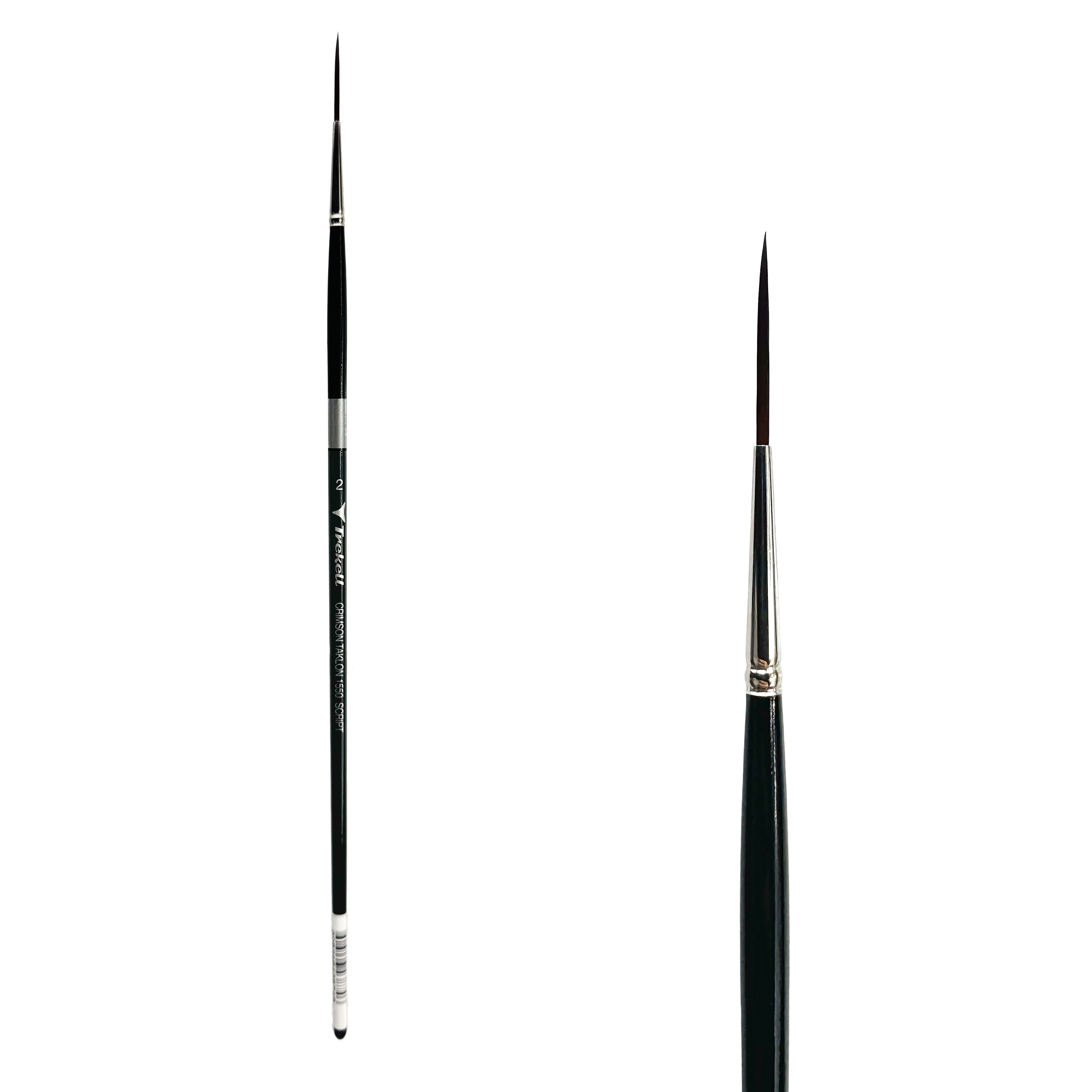 Trekell Crimson Taklon Long Handle Artist Brush - Size #2 Script/Rigger