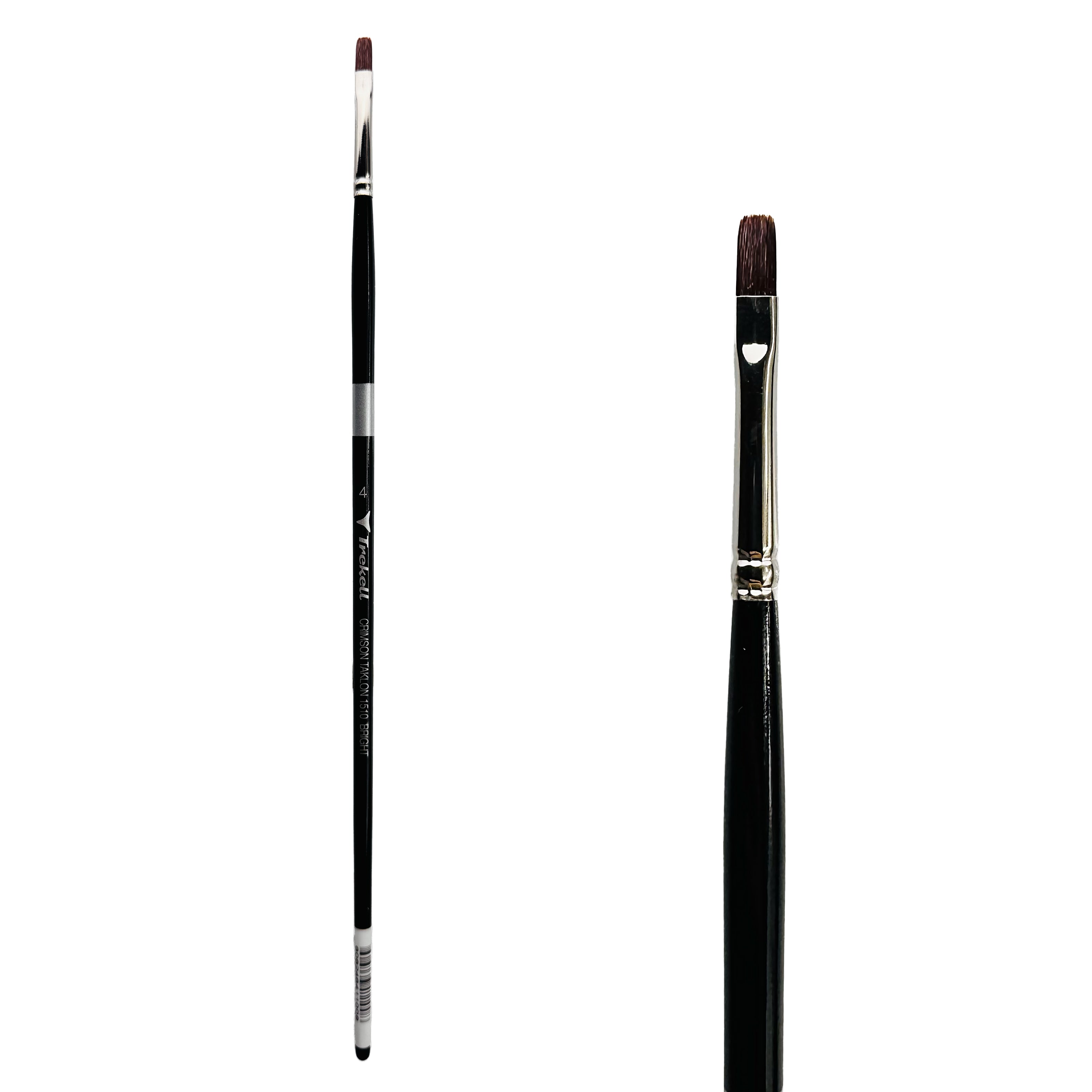 Trekell Crimson Taklon Long Handle Artist Brush - Size #4 Bright