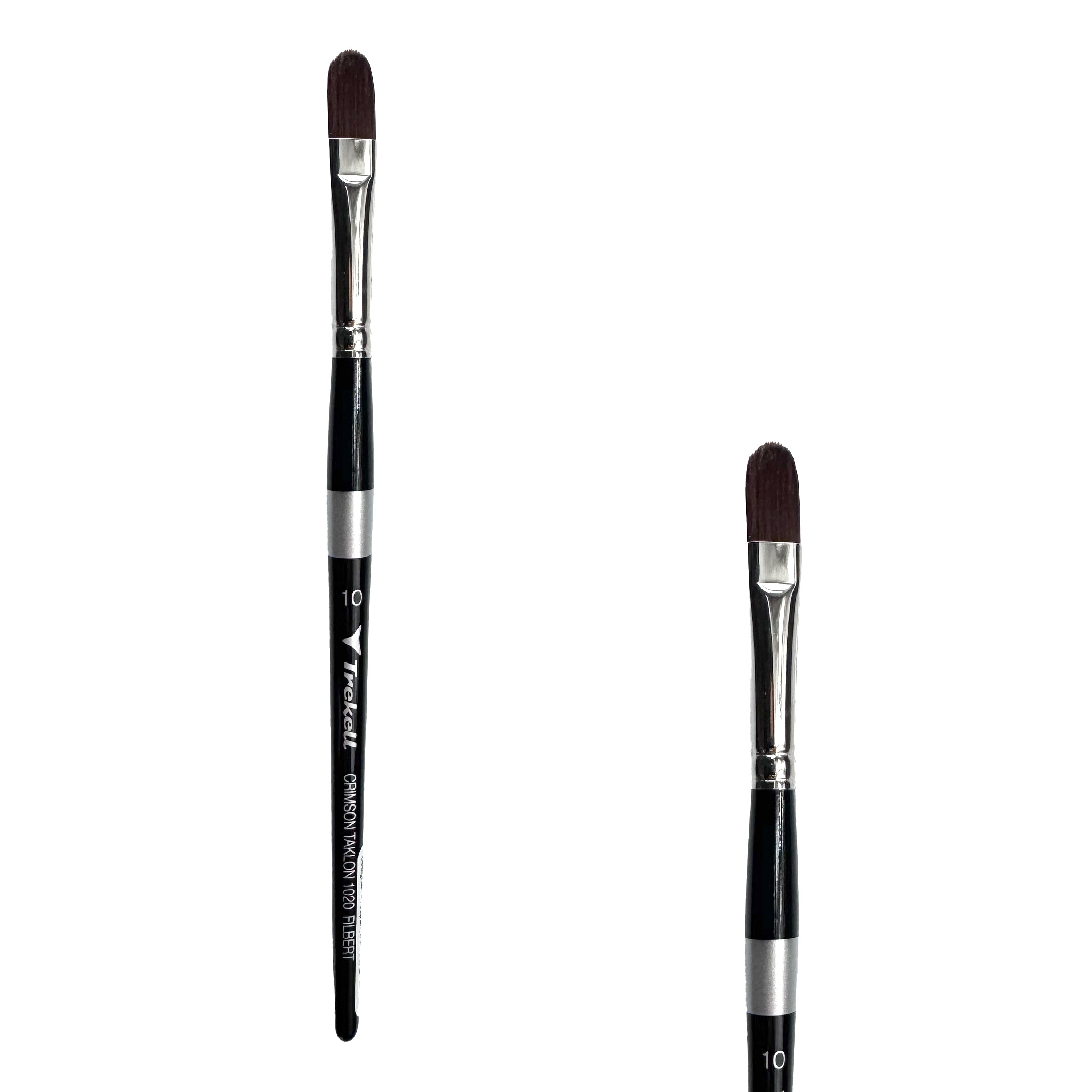 Trekell Crimson Taklon Short Handle Artist Brush - Size #10 Filbert