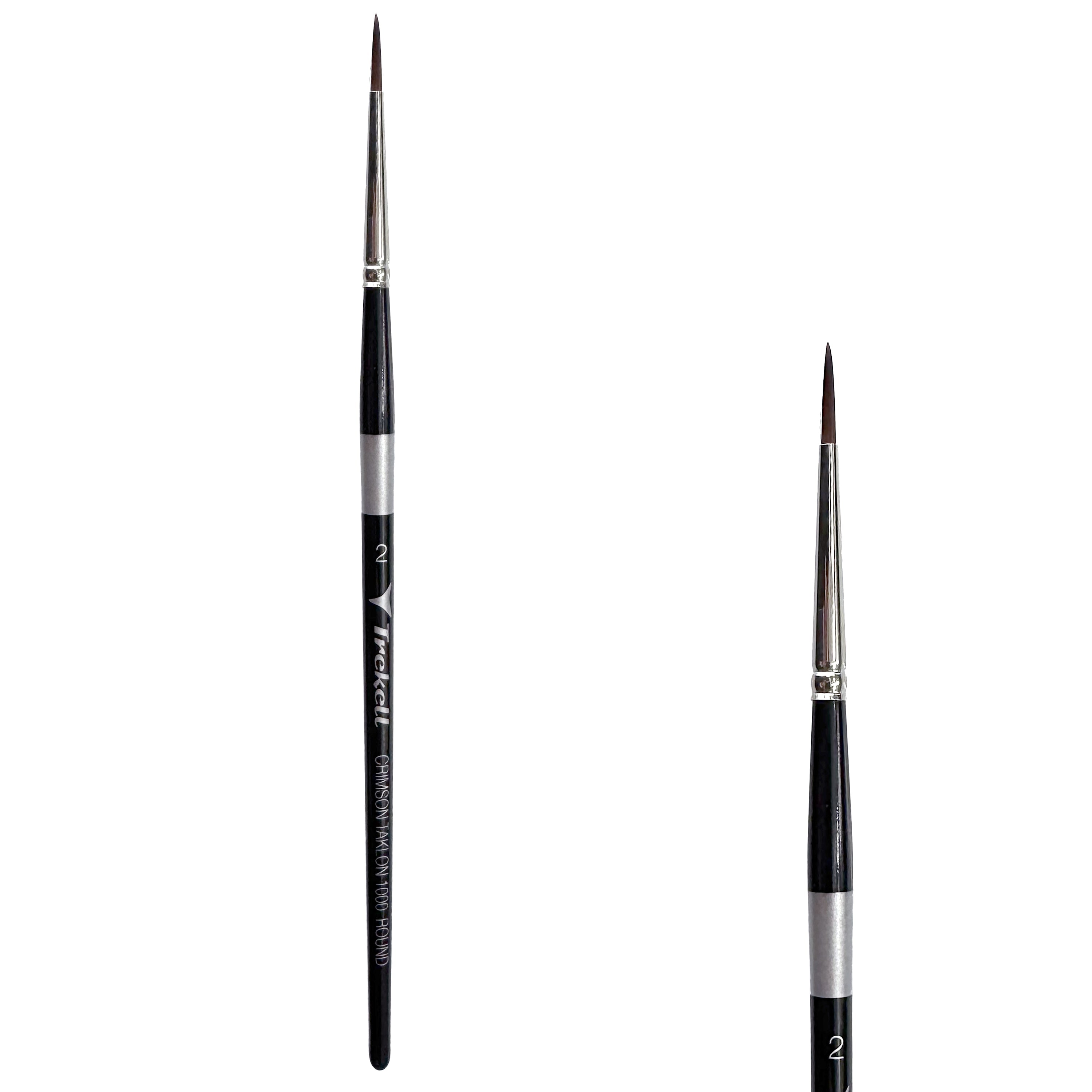 Trekell Crimson Taklon Short Handle Artist Brush - Size #2 Round