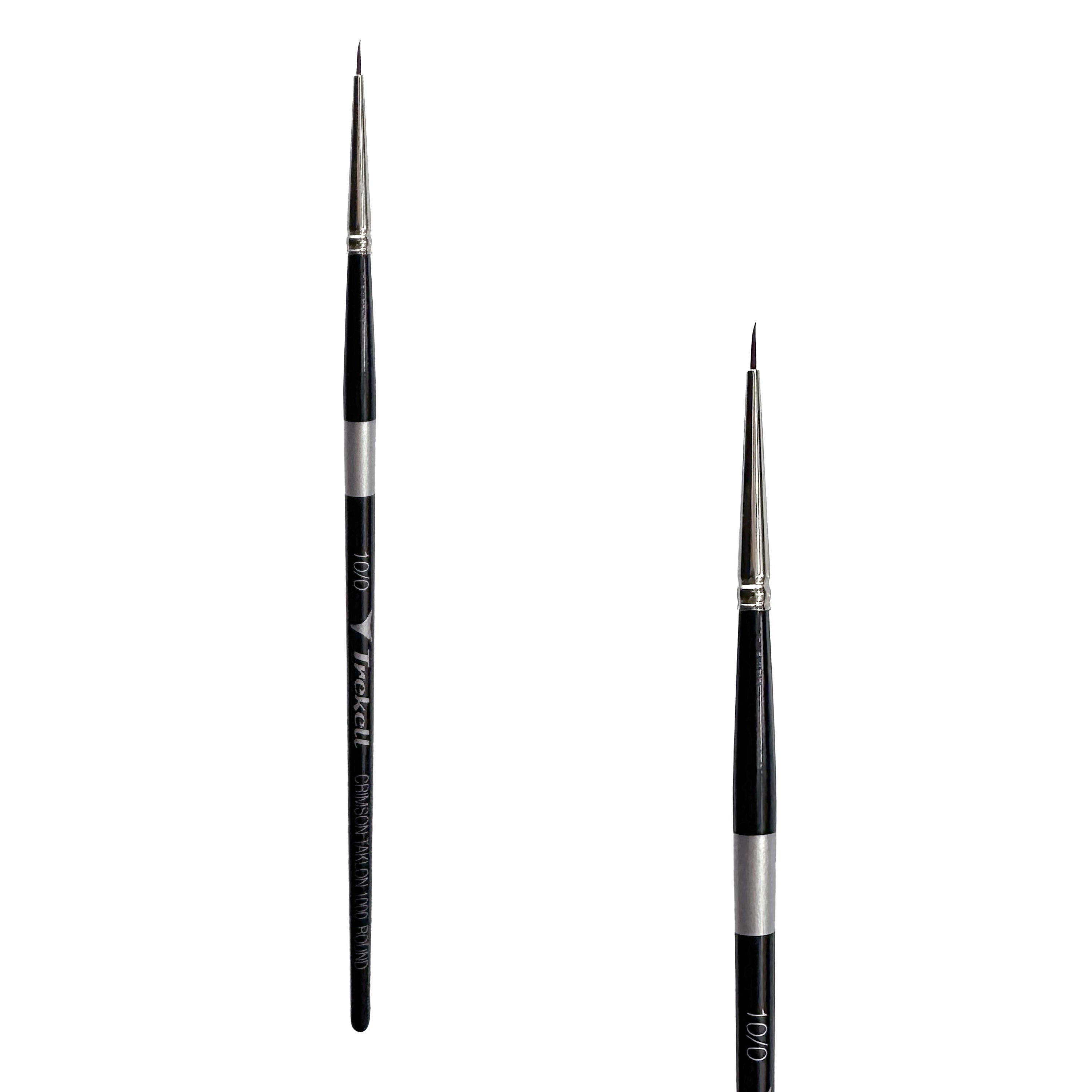 Trekell Crimson Taklon Short Handle Artist Brush - Size #10/0 Round