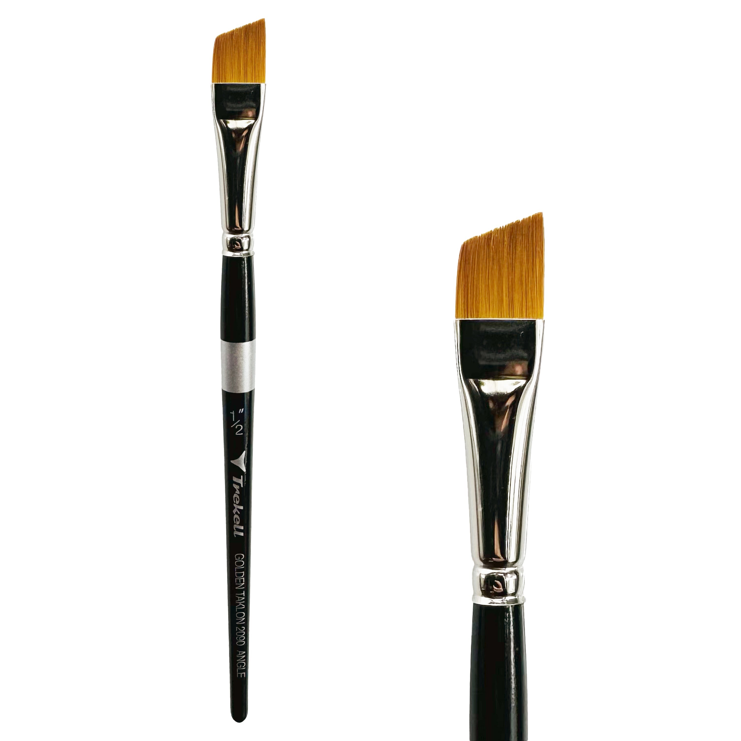 Trekell Golden Taklon Short Handle Artist Brush - Size 1/2" Angle