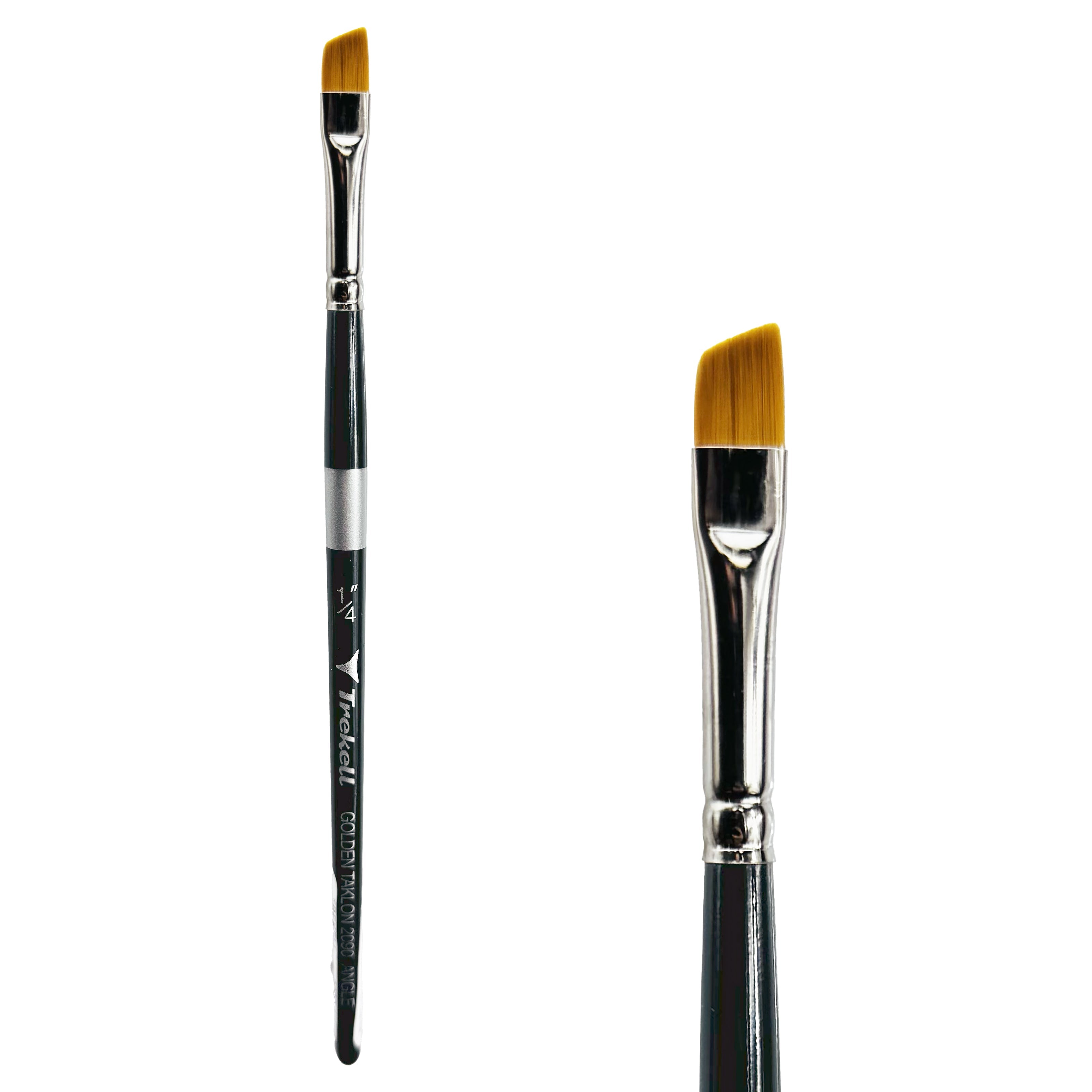 Trekell Golden Taklon Short Handle Artist Brush -  Size 1/4" Angle
