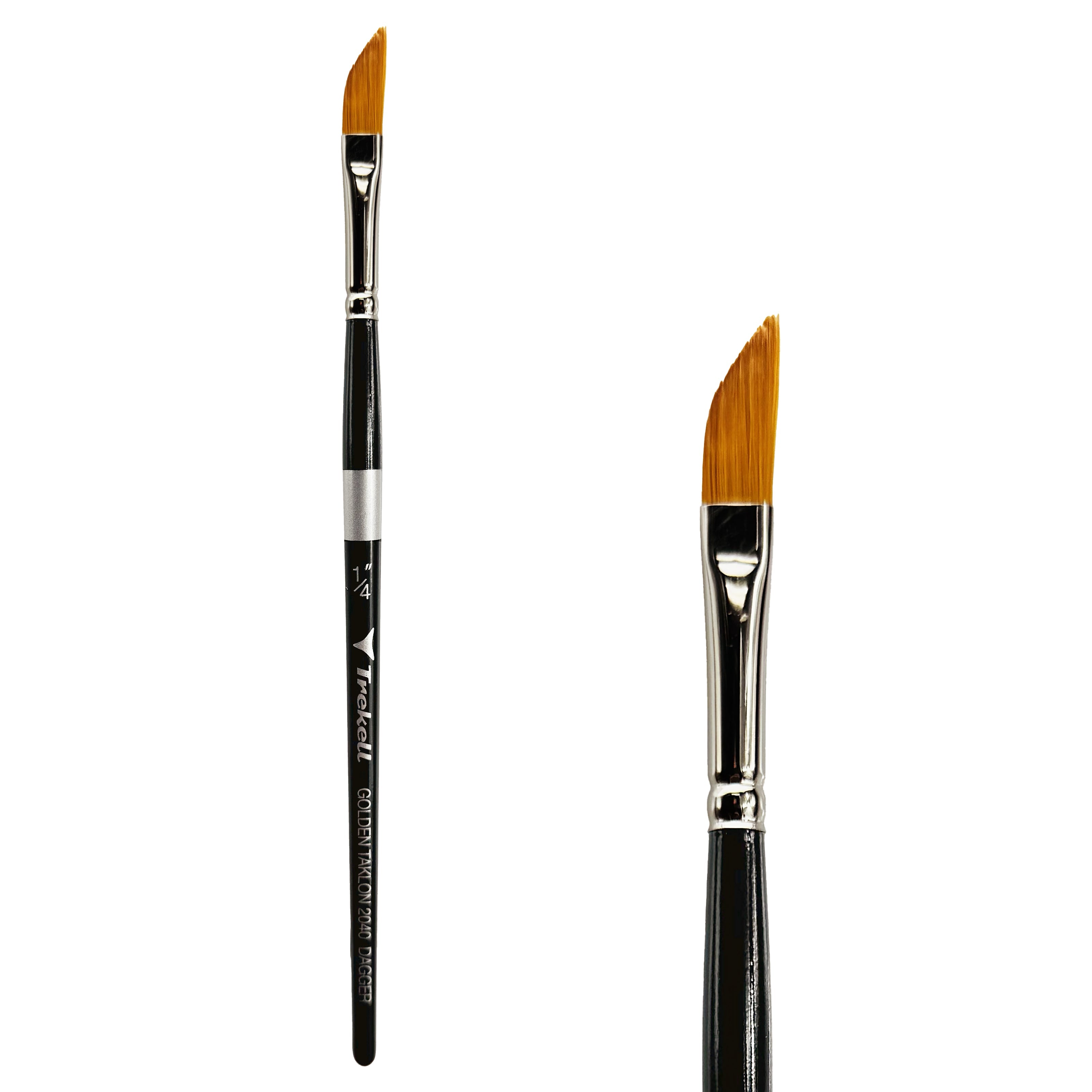Trekell Golden Taklon Short Handle Artist Brush -  Size 1/4" Dagger